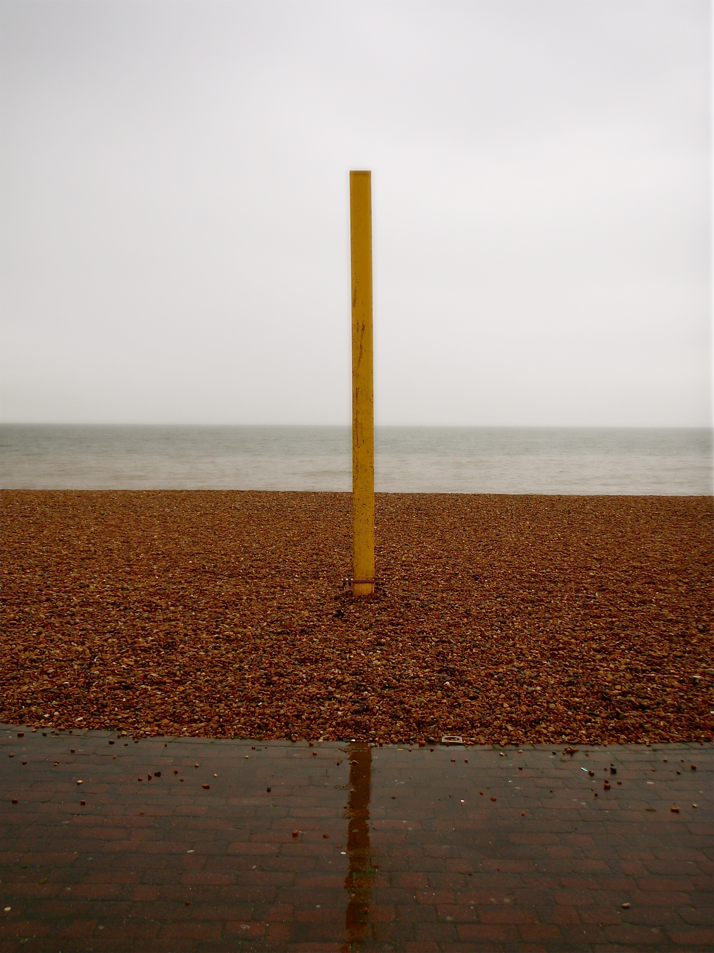  Brighton beach, England, on a rainy day. 