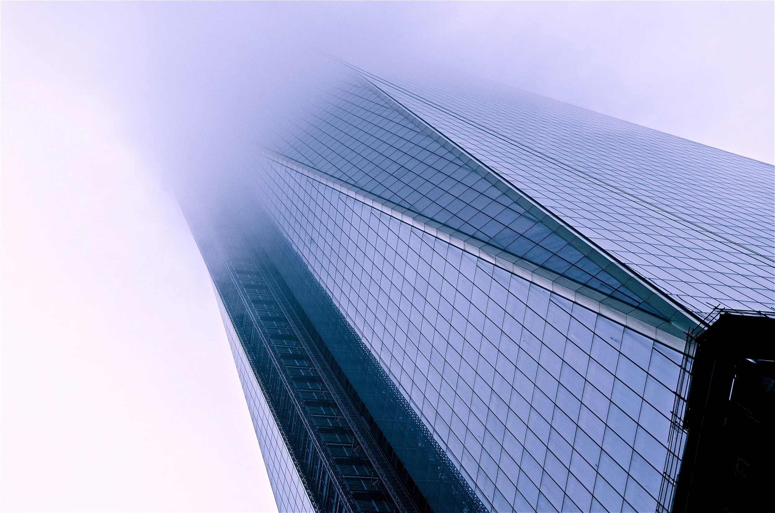  One World Trade Center in fog. 2013. 