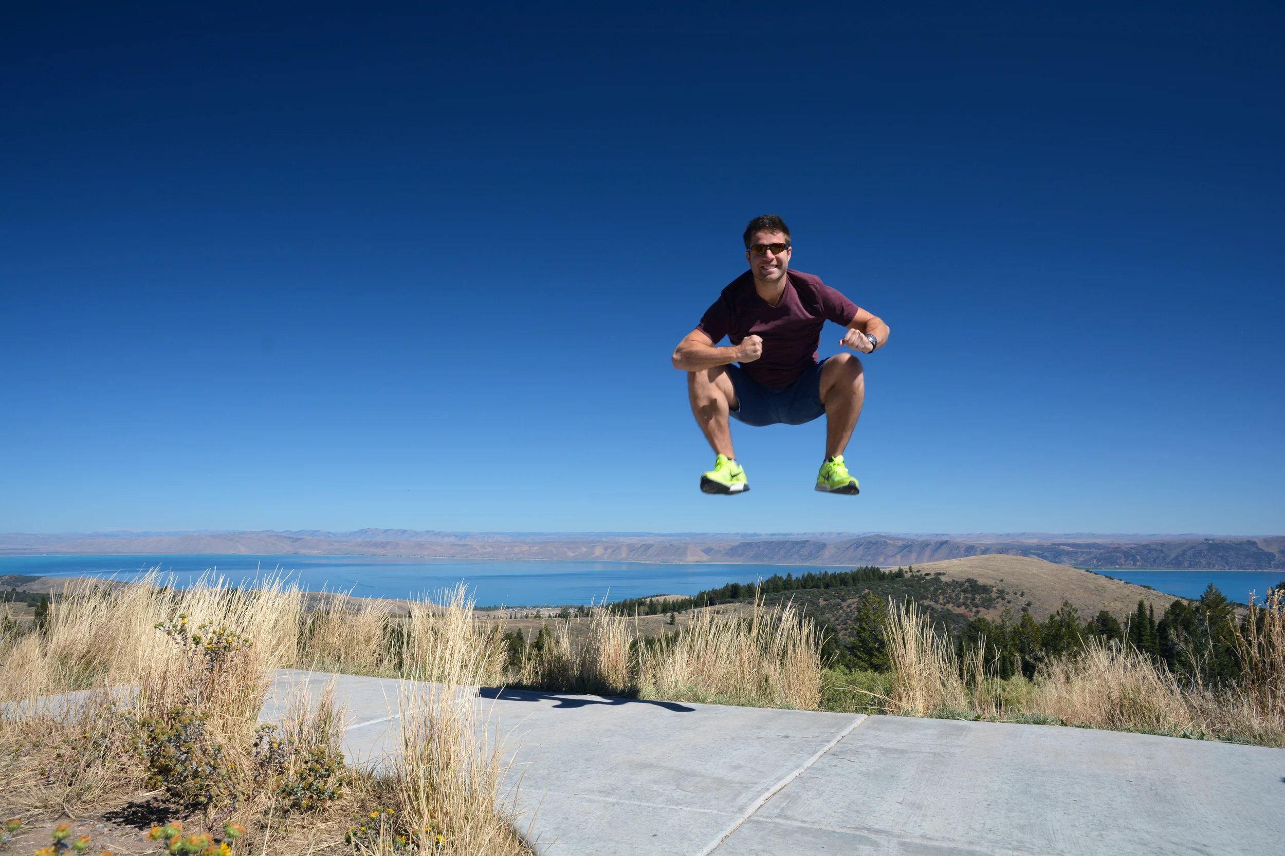 Jumping Dan. (Overlooking Bear Lake, Utah.)