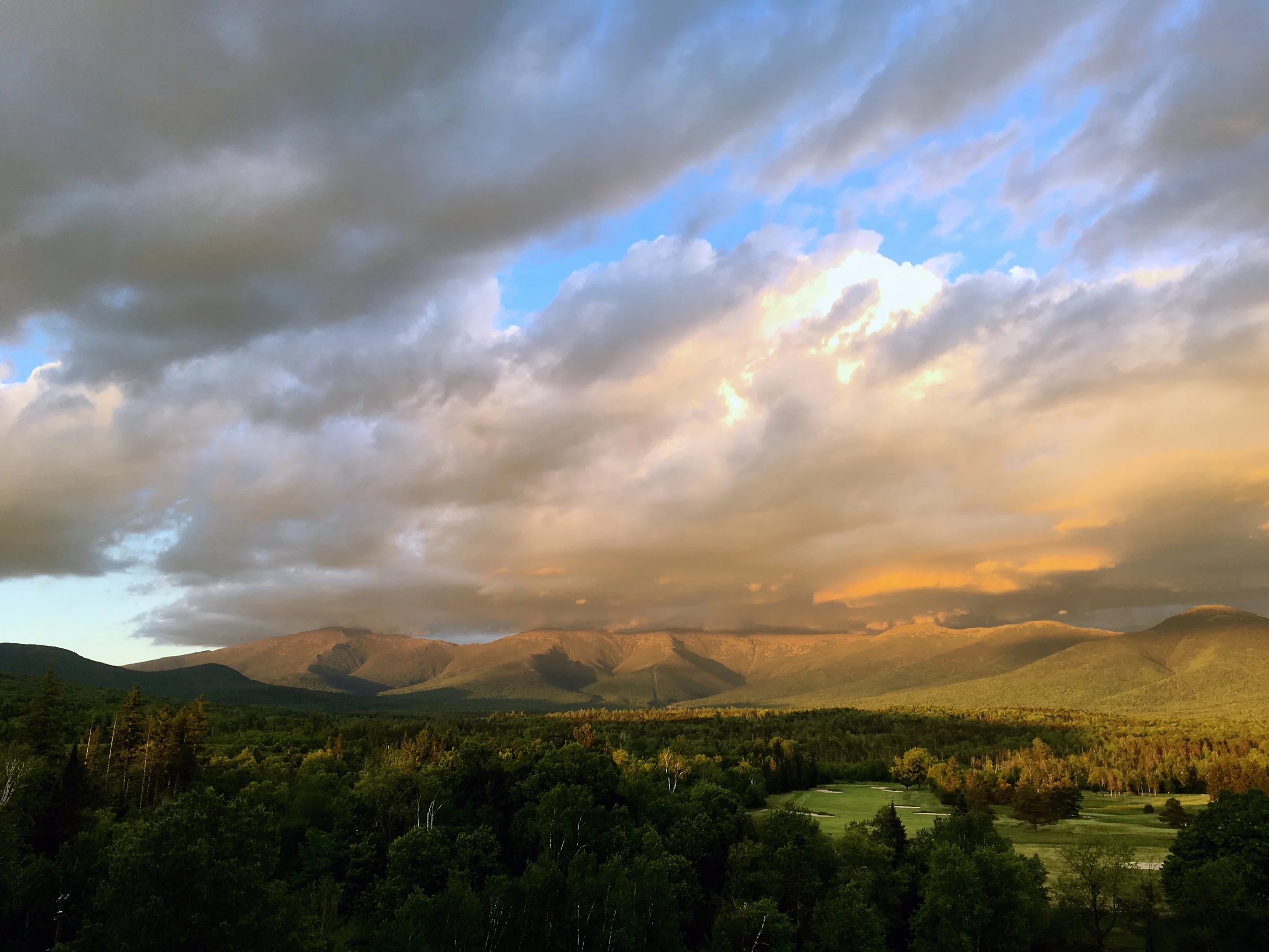 Sunset over the Presidential Range. New Hampshire.