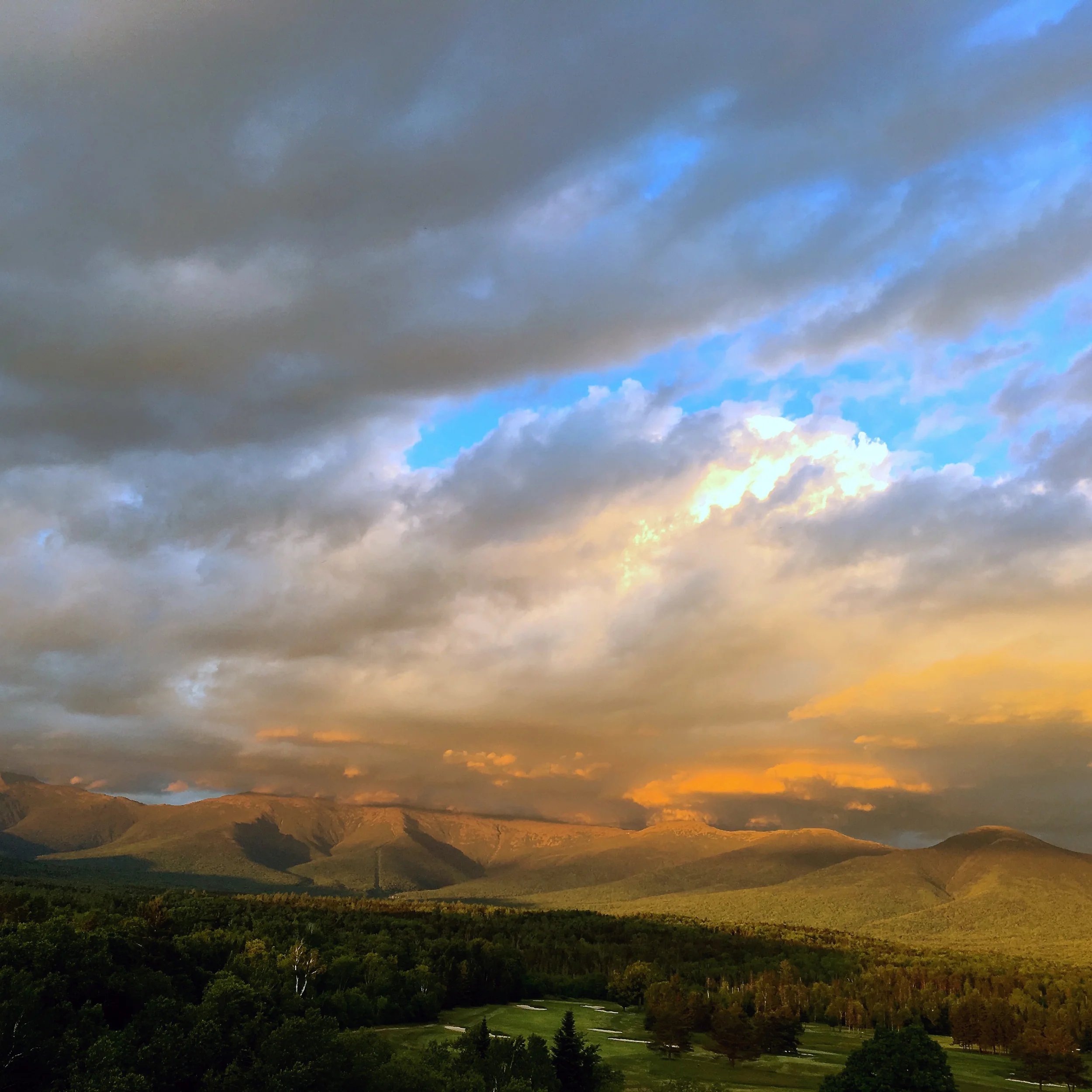 Sunset over The Presidential Range. New Hampshire.