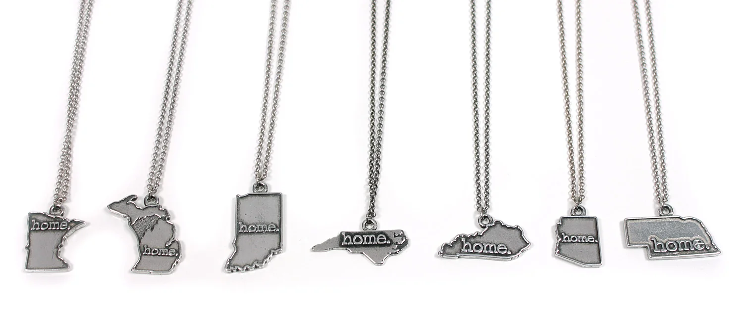 Home Necklace Variations MN MI NC IN KY Home State Apparel