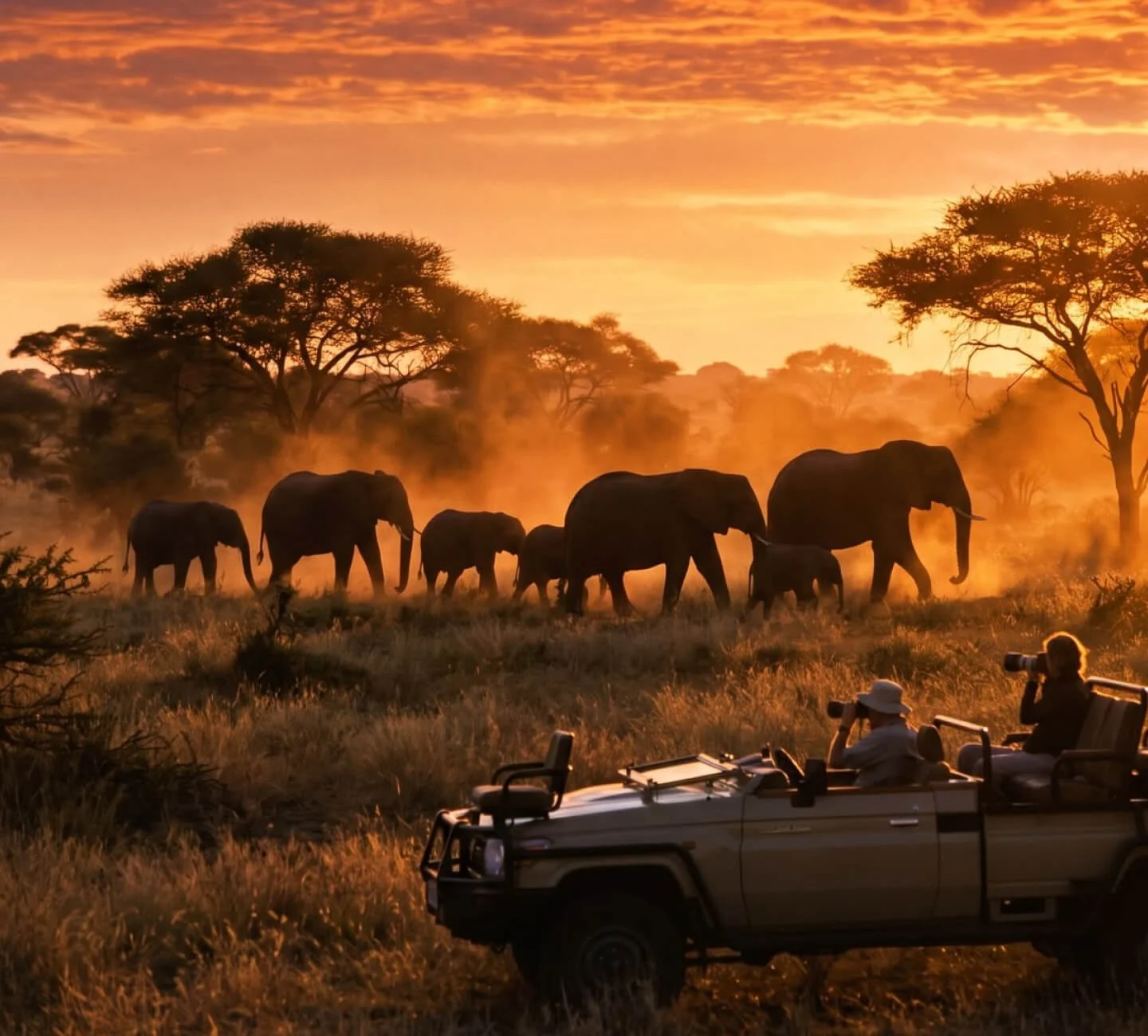 viewing elephants on safari
