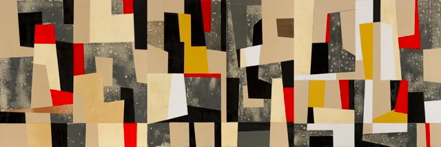 Moderne 9, 10, 11, 48"X144", oil, collage/canvas