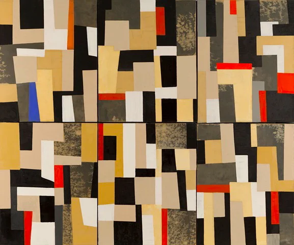 Moderne composite 6, 40"x48", oil, collage/canvases