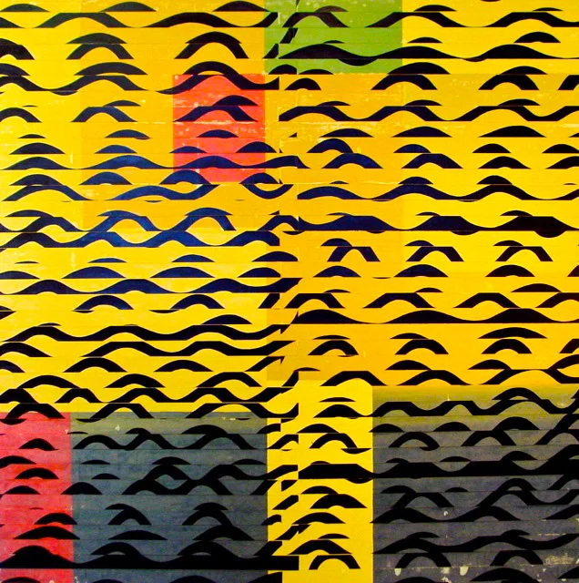 Waves 3, 78"x78", oil, collage/canvas