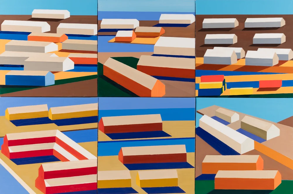 Sheds composite, 40"x60", oil/canvases