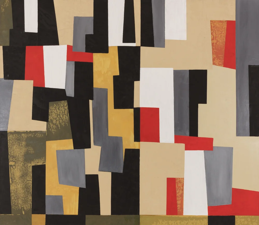 MODERNE 3, 42"x48", oil, collage/canvas