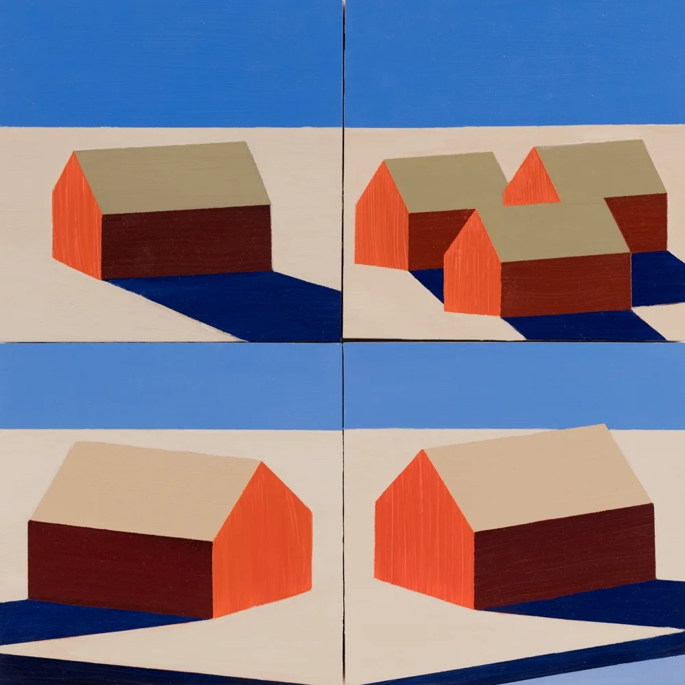 Small Sheds 1, 20"x20", oil/wood panels, 2016