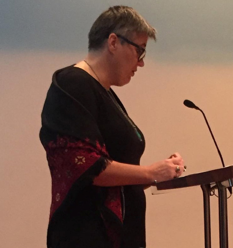 Björk Vilhelmsdóttir presents Israel boycott motion to Reykjavik city council, in a 15 September photo posted on Instagram by Mayor Dagur Eggertsson.
