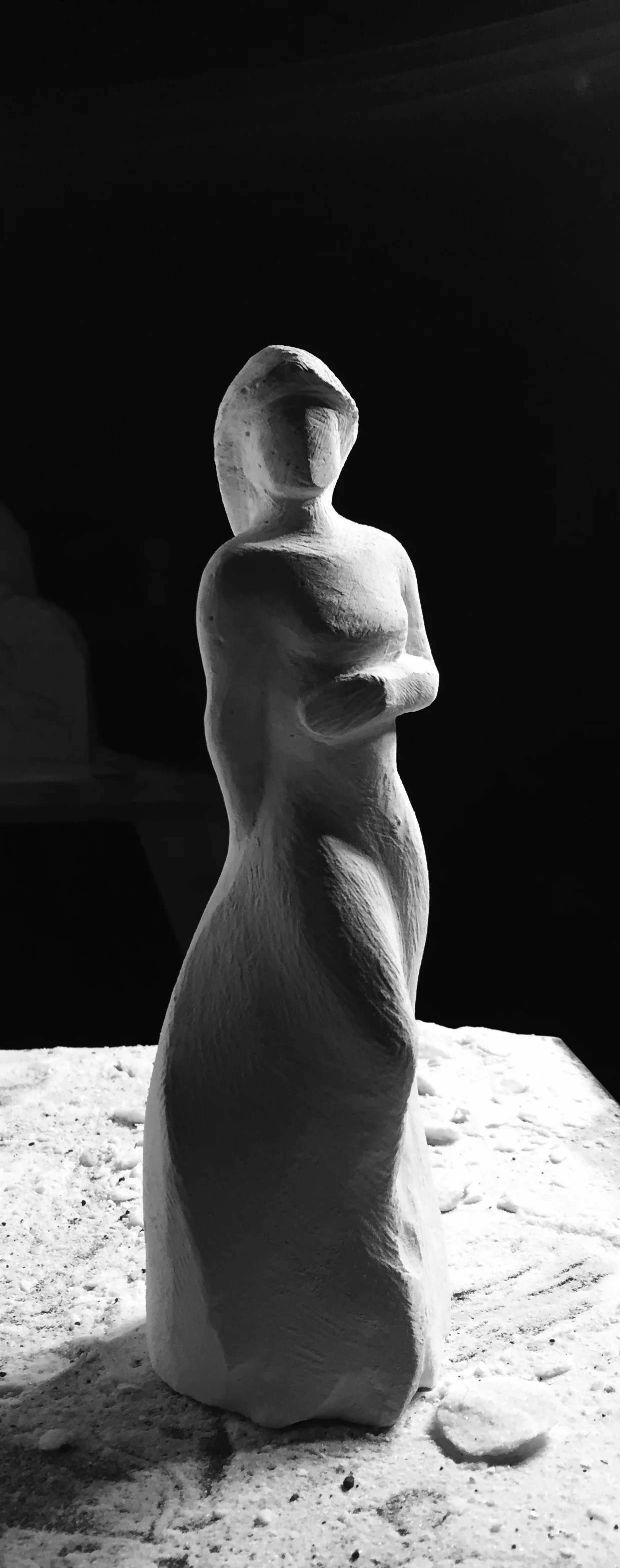 "Presence" one of the three marble figures 30" tall