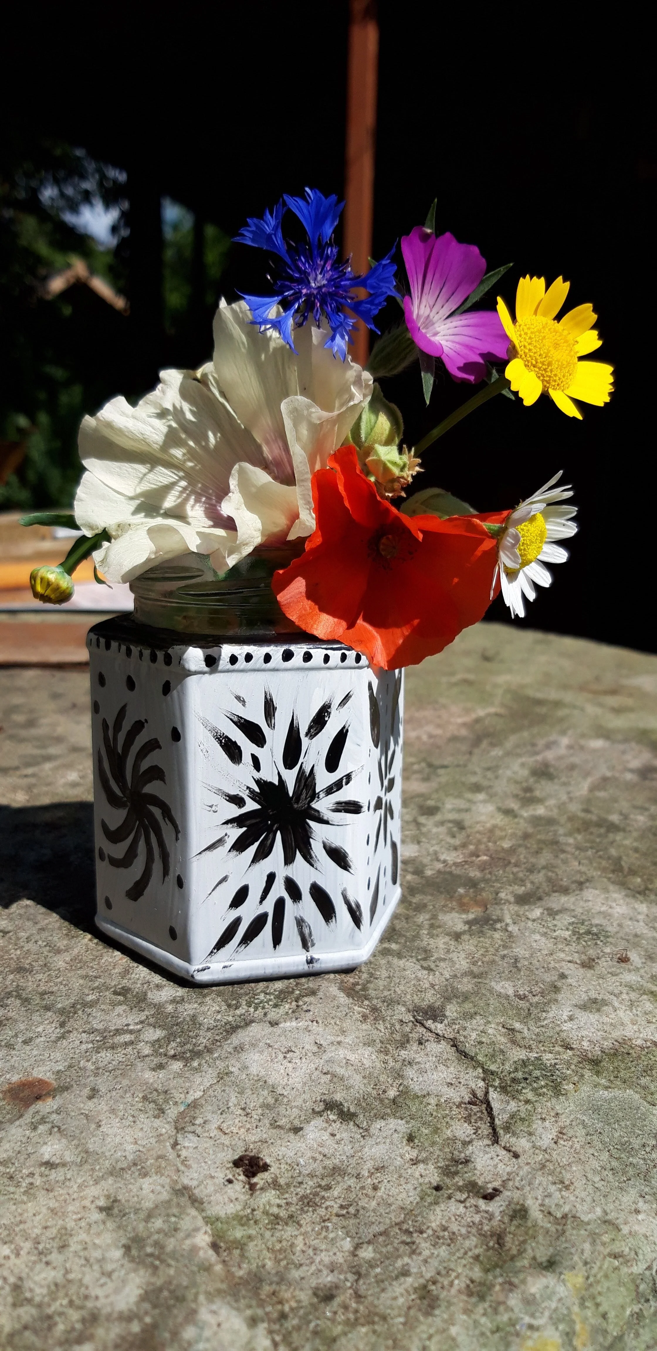 Flowers in painted jar 20190813_111733.jpg