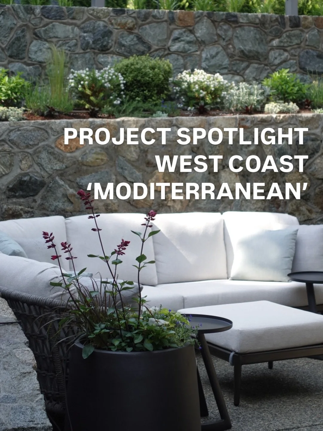 Project Spotlight | West Coast &lsquo;Moditerranean&rsquo;

When this process started, the patio was an active construction zone. The retaining walls were still being built, the top lawn was dirt, and there was work still being done around the whole 