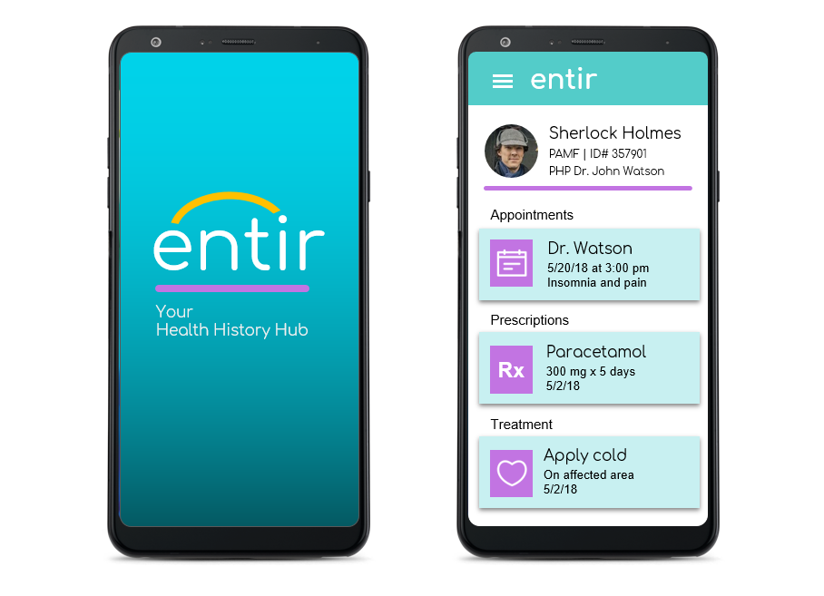 Entir Health Records Management Mobile App Prototype — Betty A. Davis