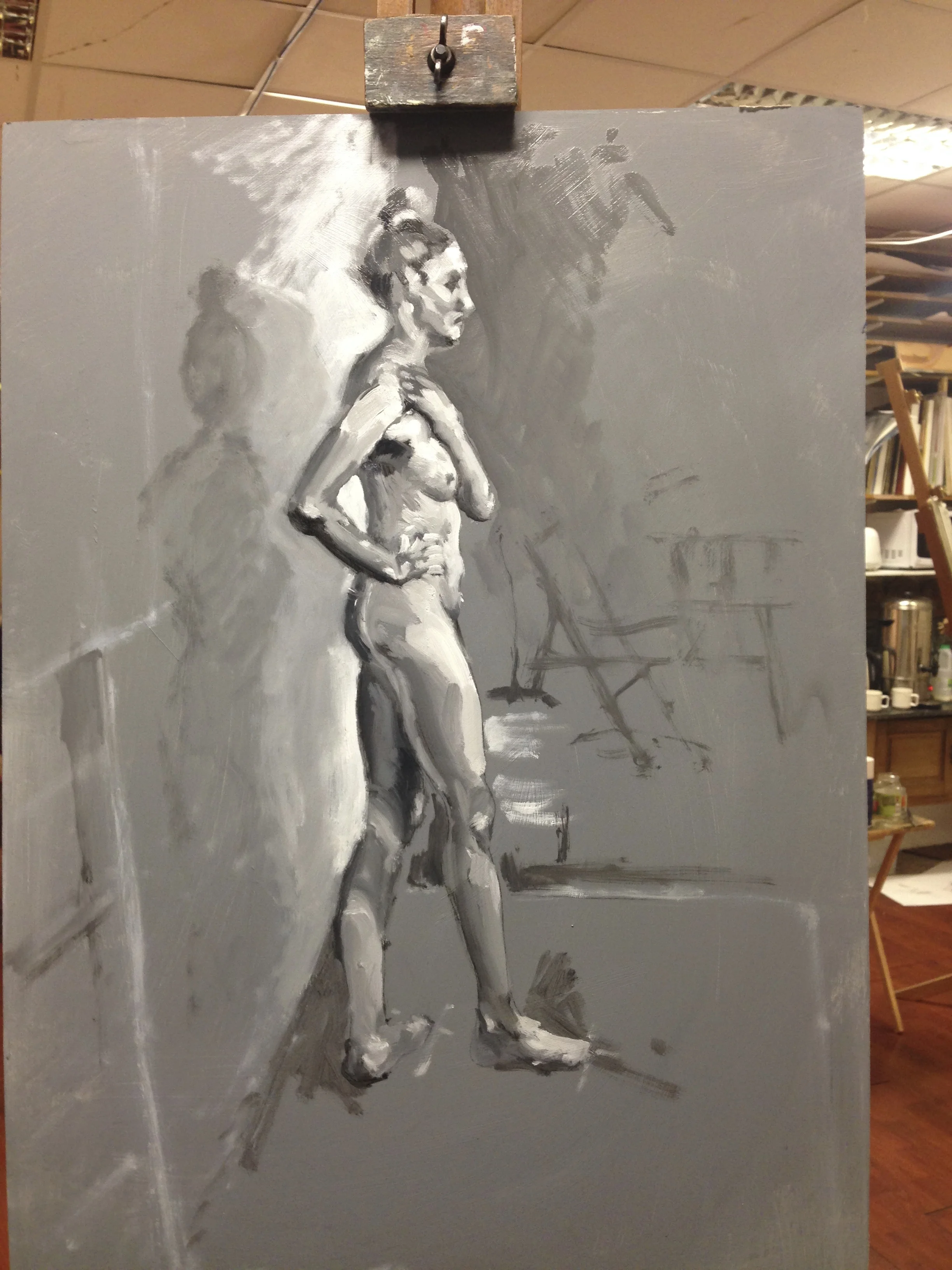 An pose in progress from my Tuesday evening class at Draw, Brighton.