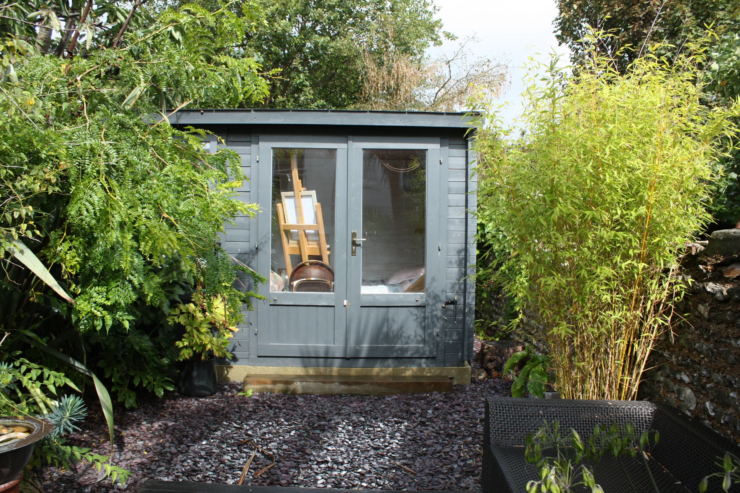 Steph's hand-built shed.
