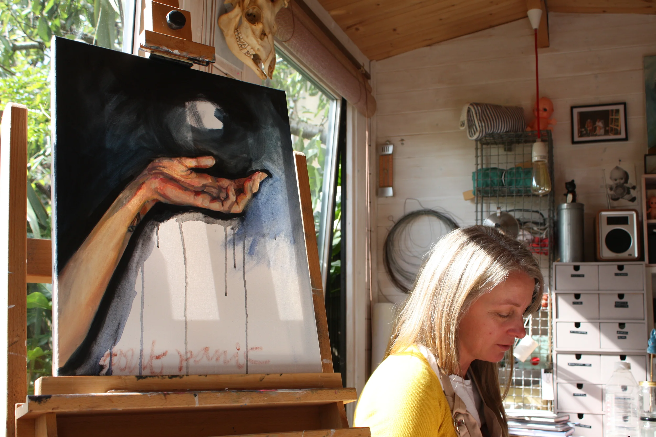 Steph with one of her works in progress