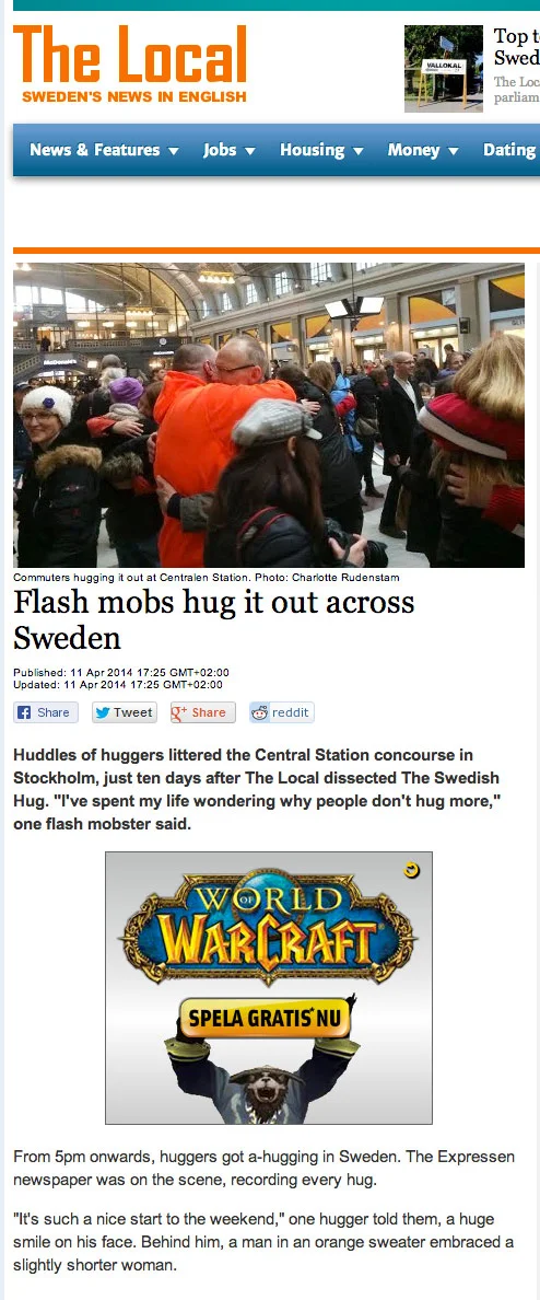 Kramflashmobbar som Alexander och Charlotte tog initiativ till.