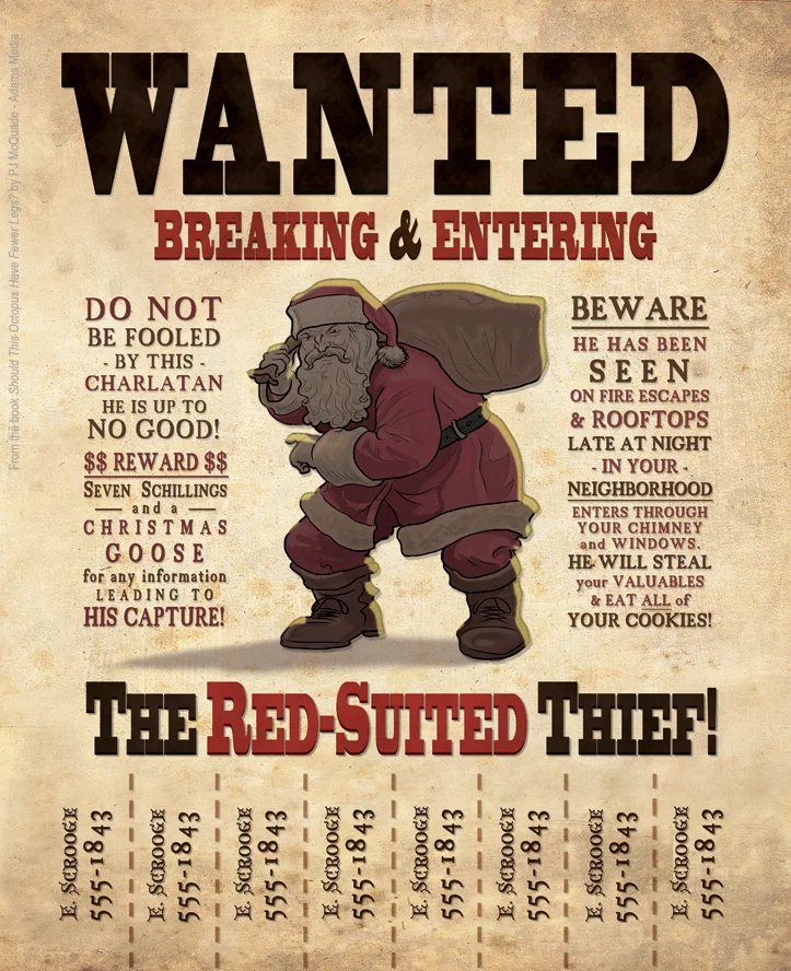 WANTED-Santa-Should This Octopus Have Fewer Legs? Adams Media PJ McQuade.jpg