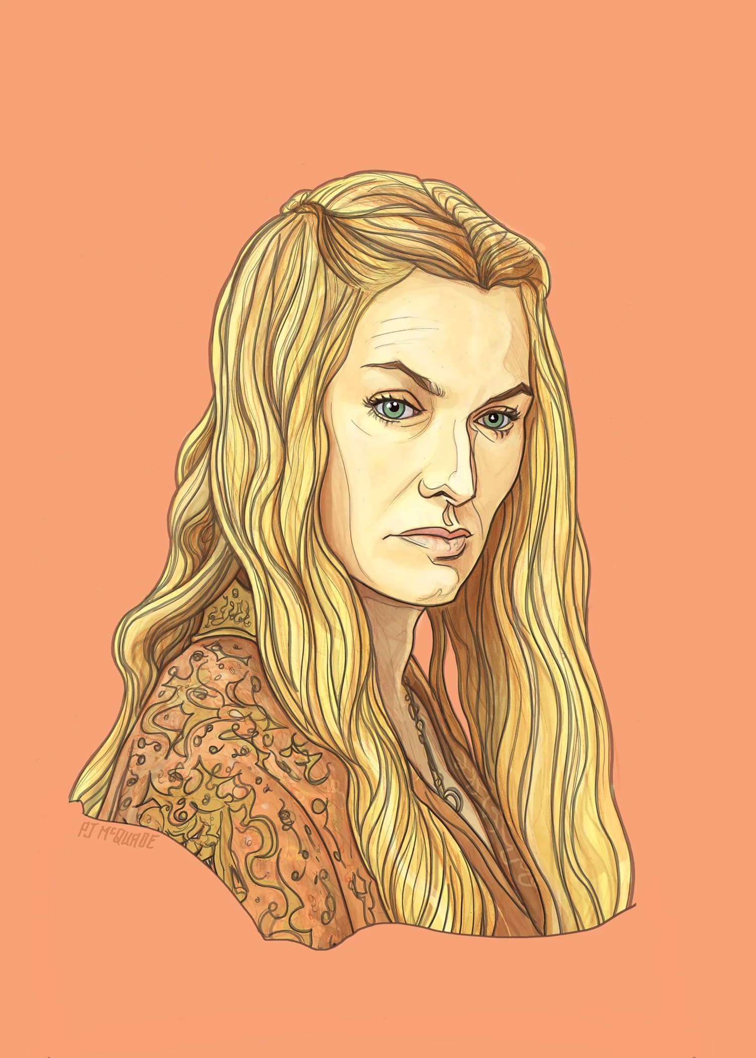 CERSI LANNISTER Game of Thrones print PJ McQuade.jpg