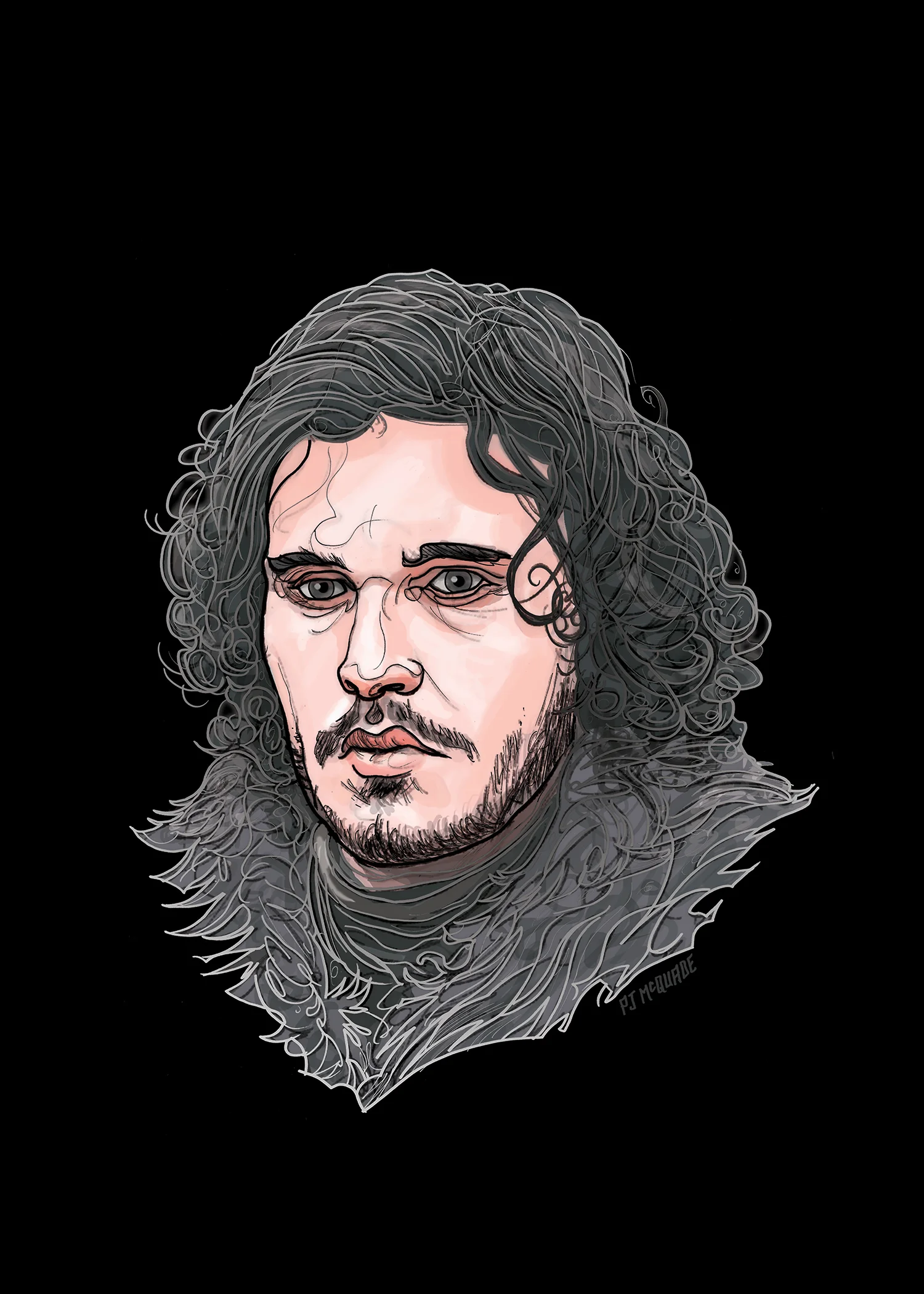JON SNOW Game of Thrones print PJ McQuade.jpg