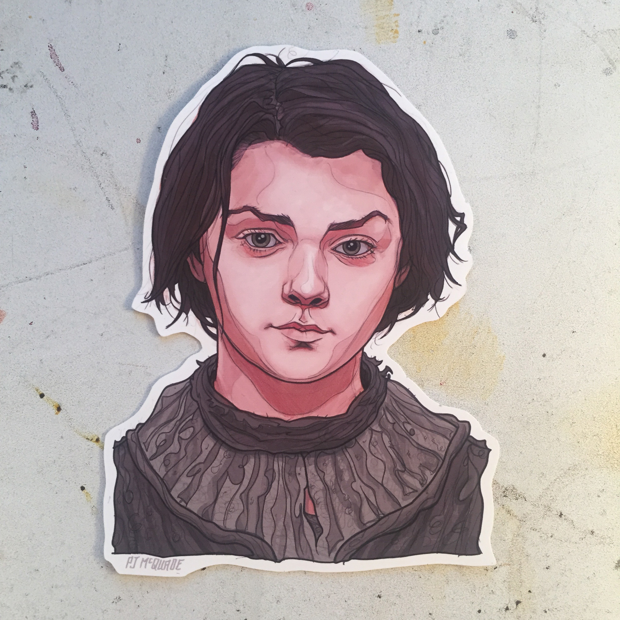 Arya Stark Game of Thrones Sticker PJ McQuade copy.jpg