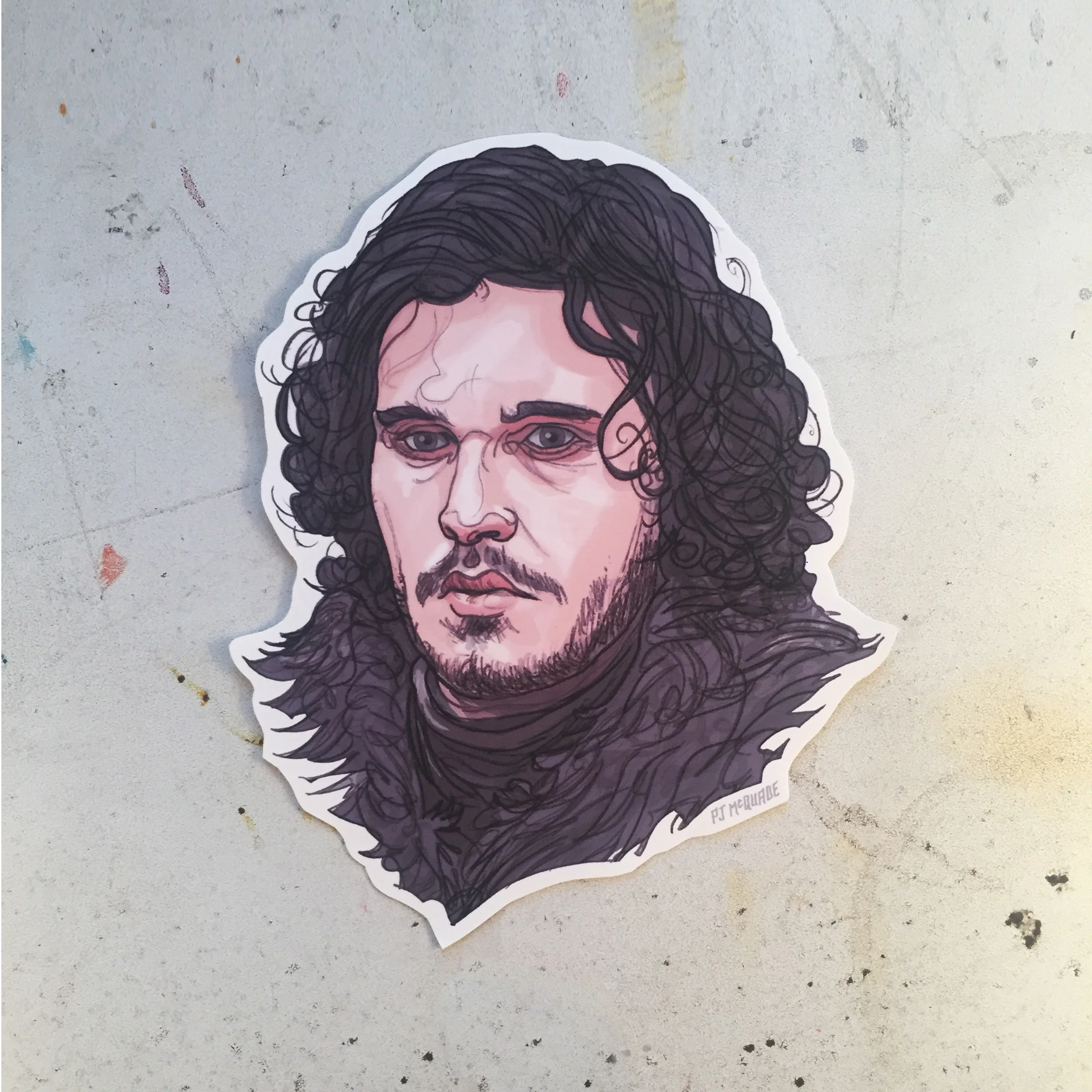 NEW Jon Snow Game of Thrones Sticker PJ McQuade 1.jpg