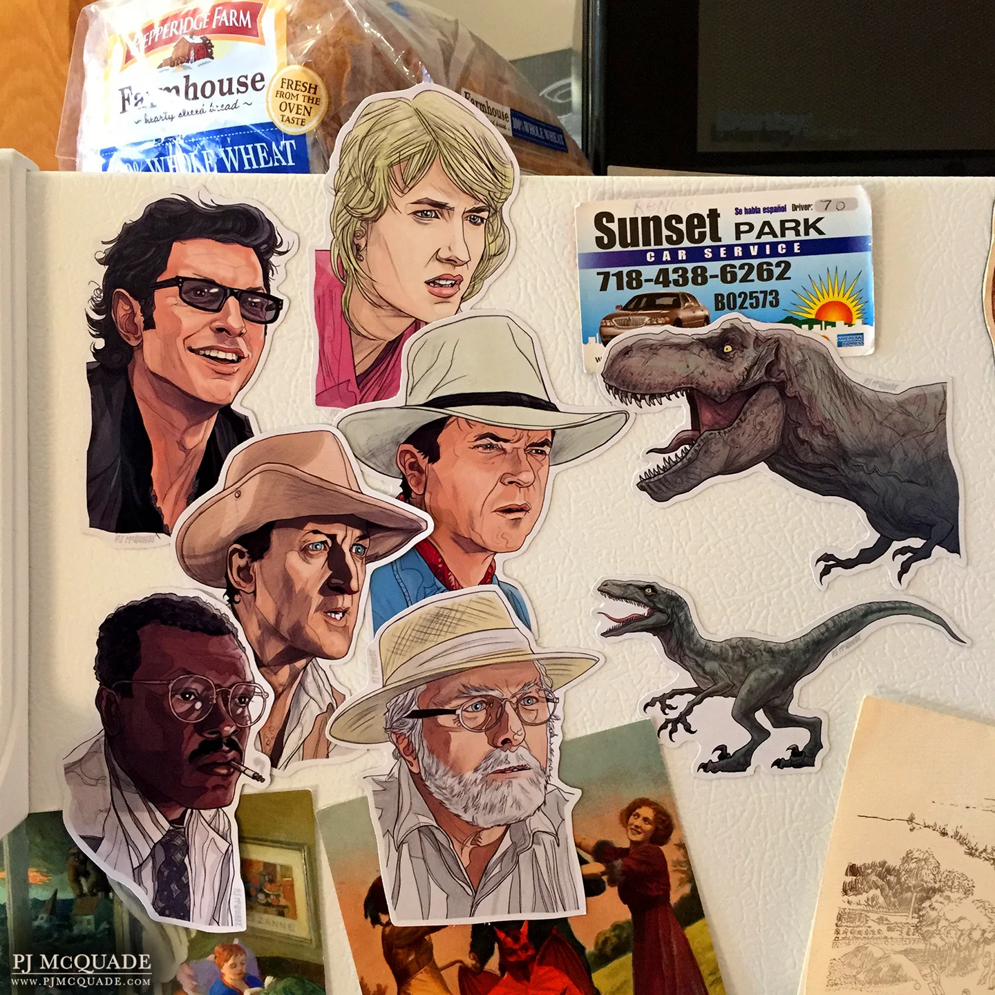 Jurassic Park Fridge Magnets PJ McQuade.jpg
