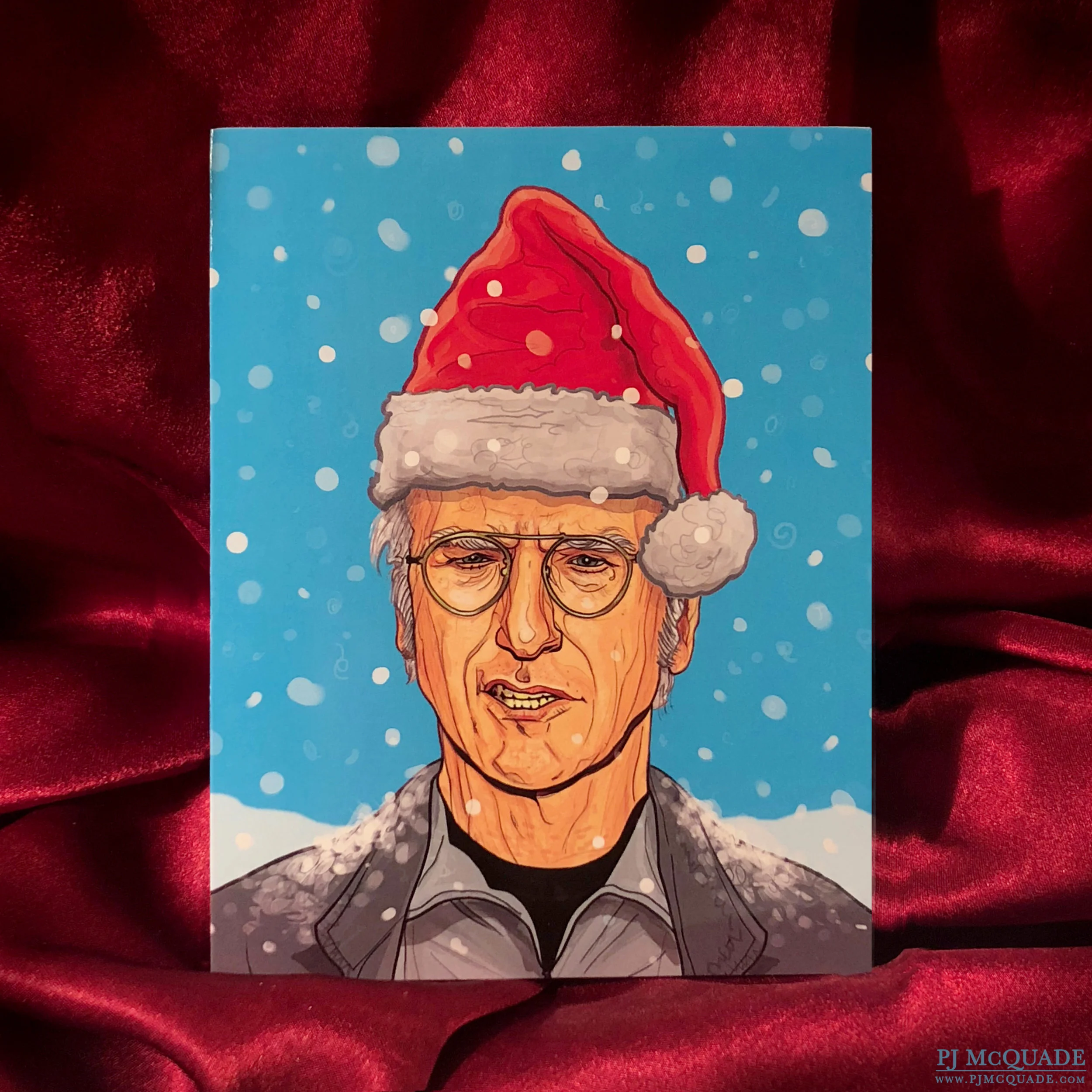 Larry David Curn Your Enthusiasm Christmas Card PJ McQuade.jpg