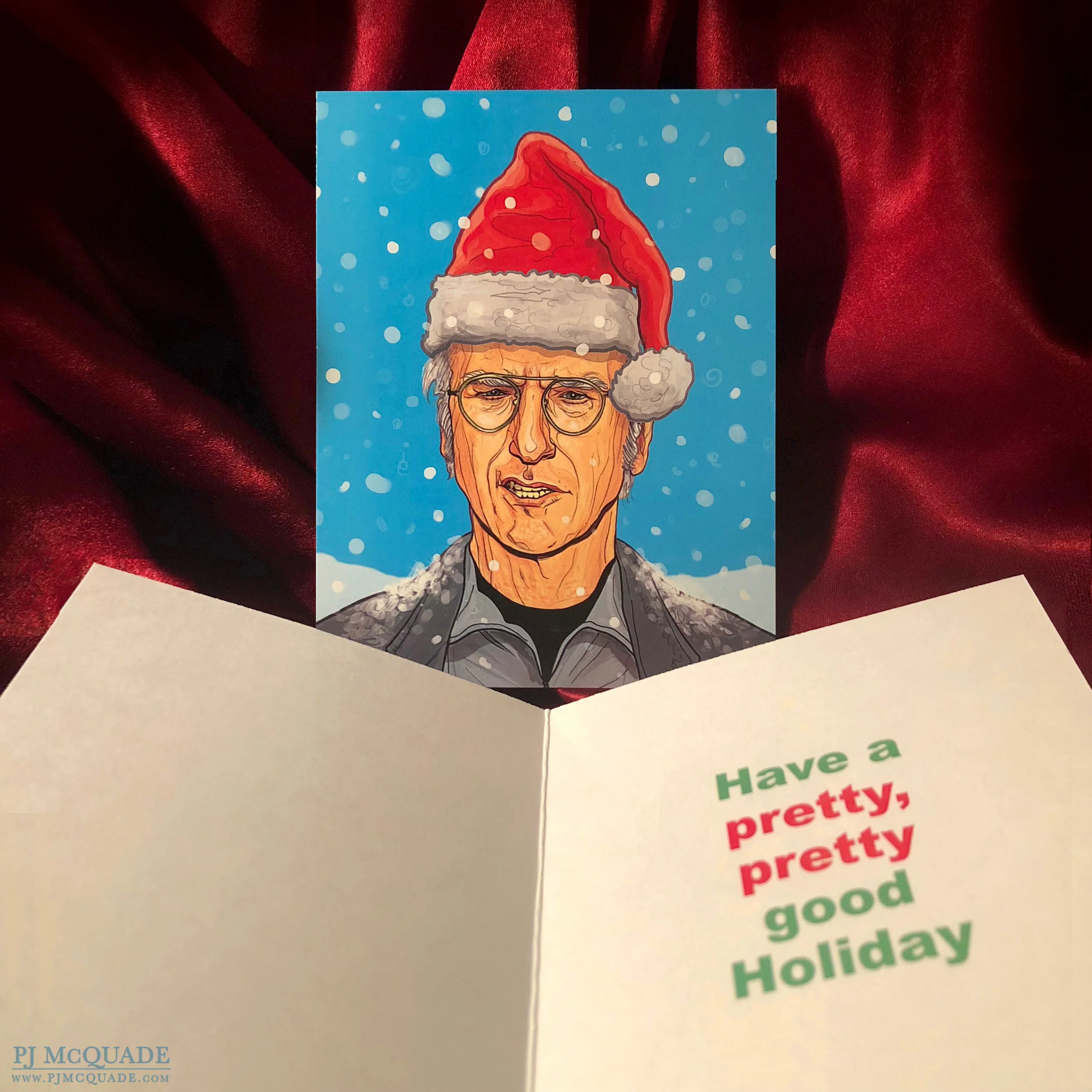 Larry David Curn Your Enthusiasm Christmas Card PJ McQuade 1.jpg