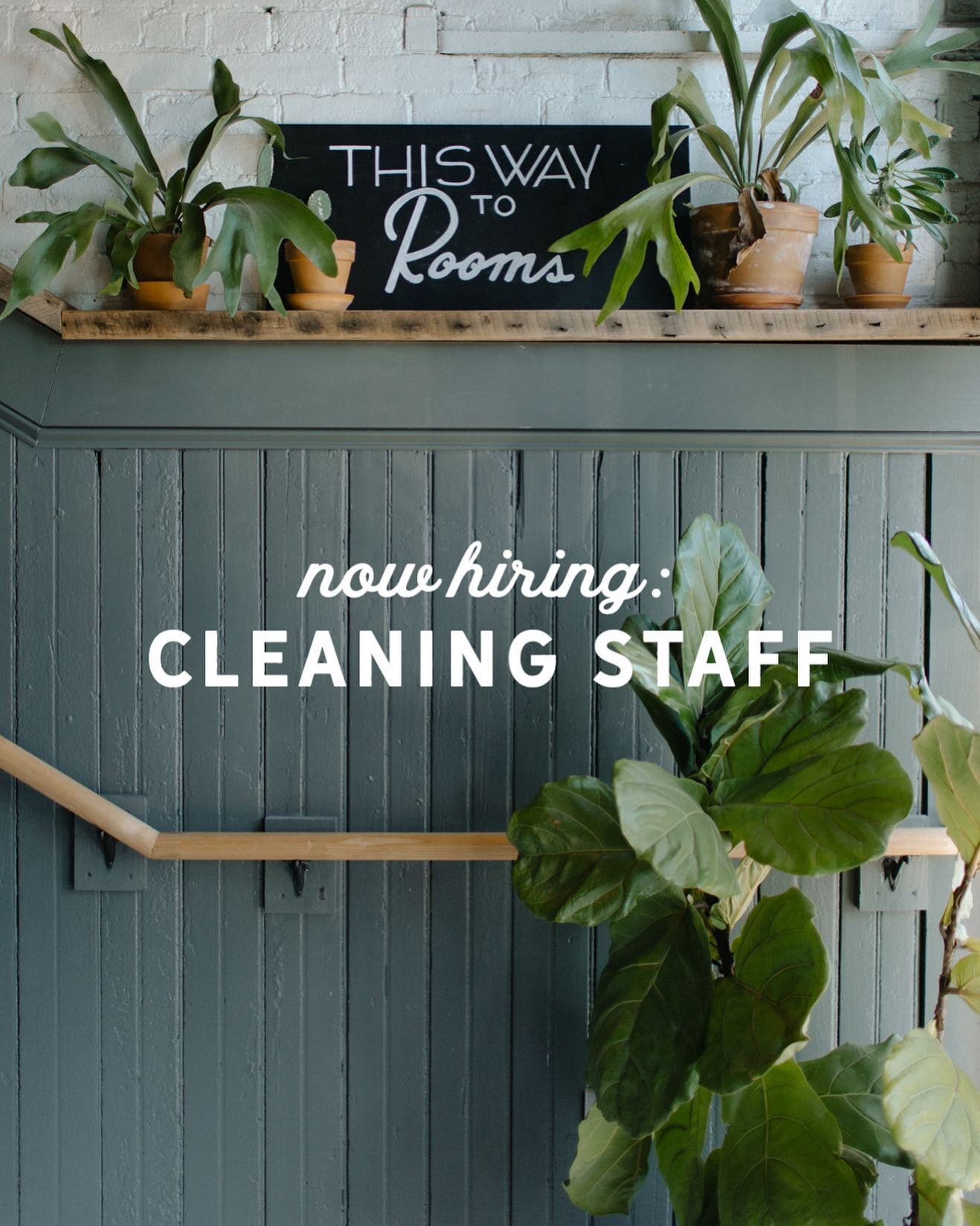 We&rsquo;re looking for extra help on the weekends! Now hiring cleaning staff for Sat-Sun, 10-4pm for our @culturecstreet hotel rooms. (Occasional weekday opportunities as well.) If you&rsquo;ve applied for this role in the past already send us a mes