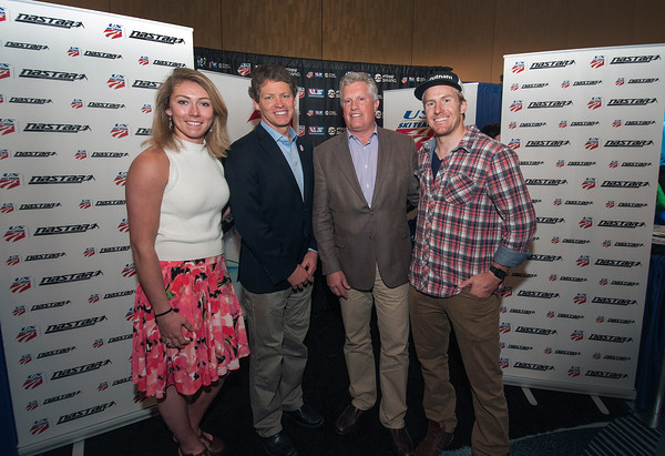 Mikaela Shiffrin, TIger Shaw, Andy Clurman & TEd LIgety (photo Courtesy - Tom Kelly) 