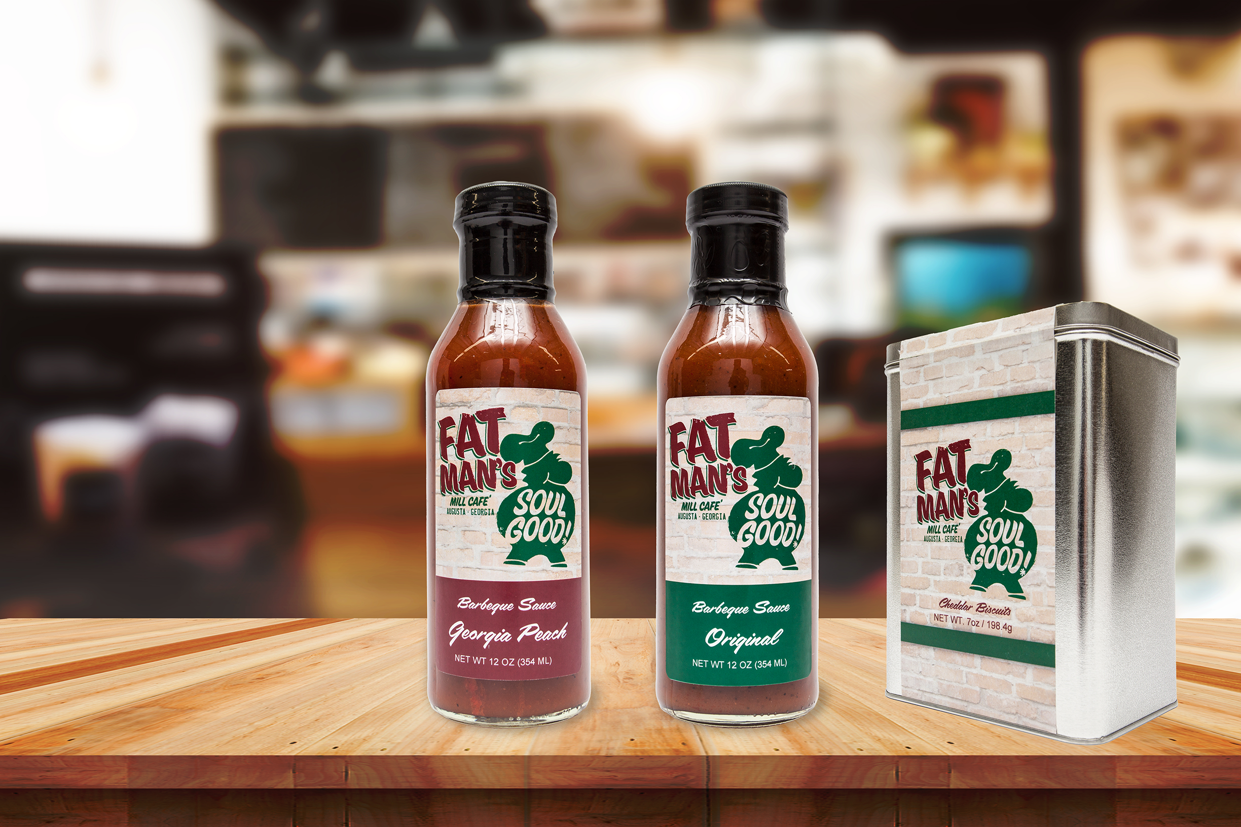 Custom label for sauce and biscuits.