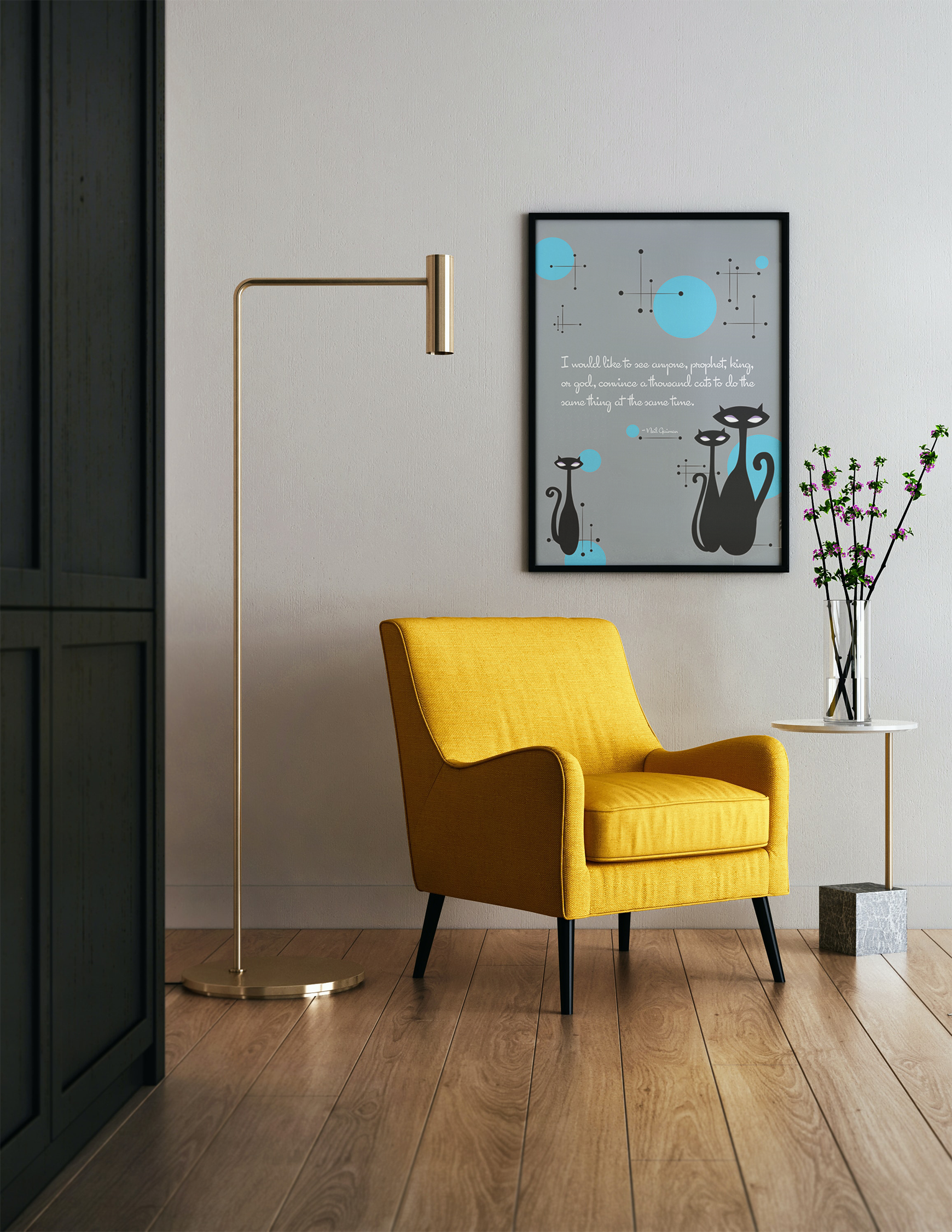 Mid Century inspired poster with a quote.