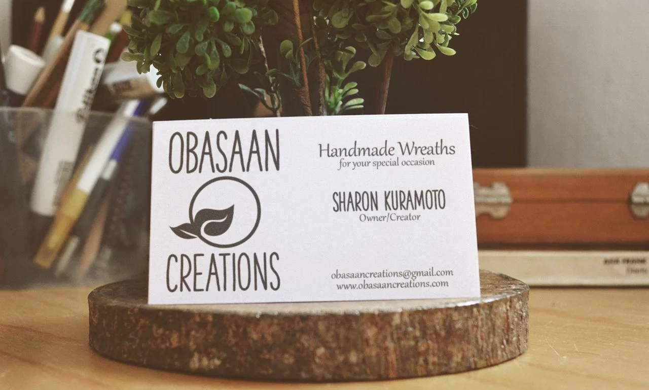 Business card for individuals custom wreath service.