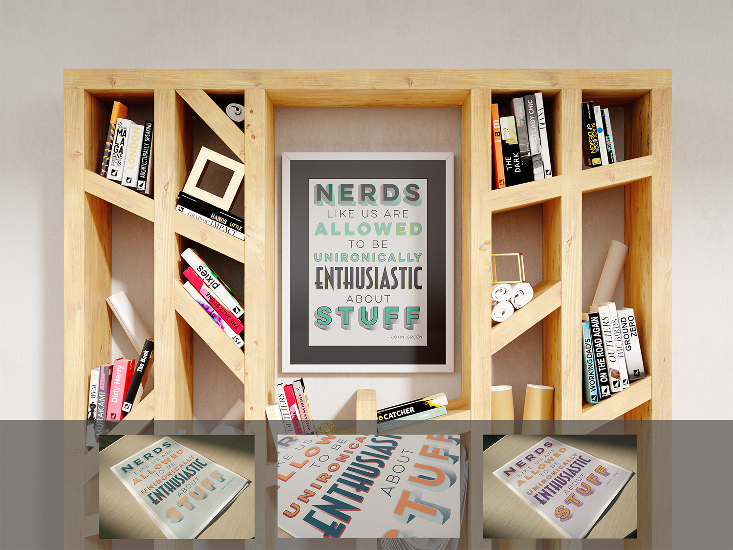 Typography based poster and color variations.