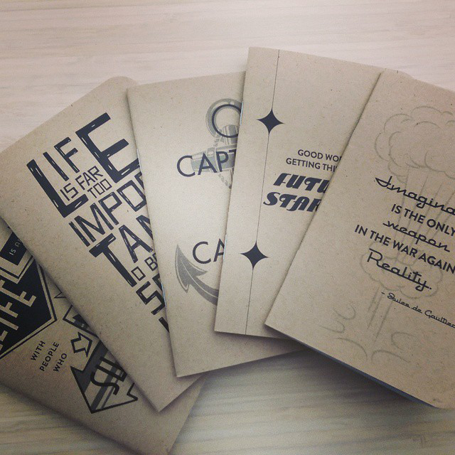 Printed &handmade 4x6 notebooks based off typography prints.
