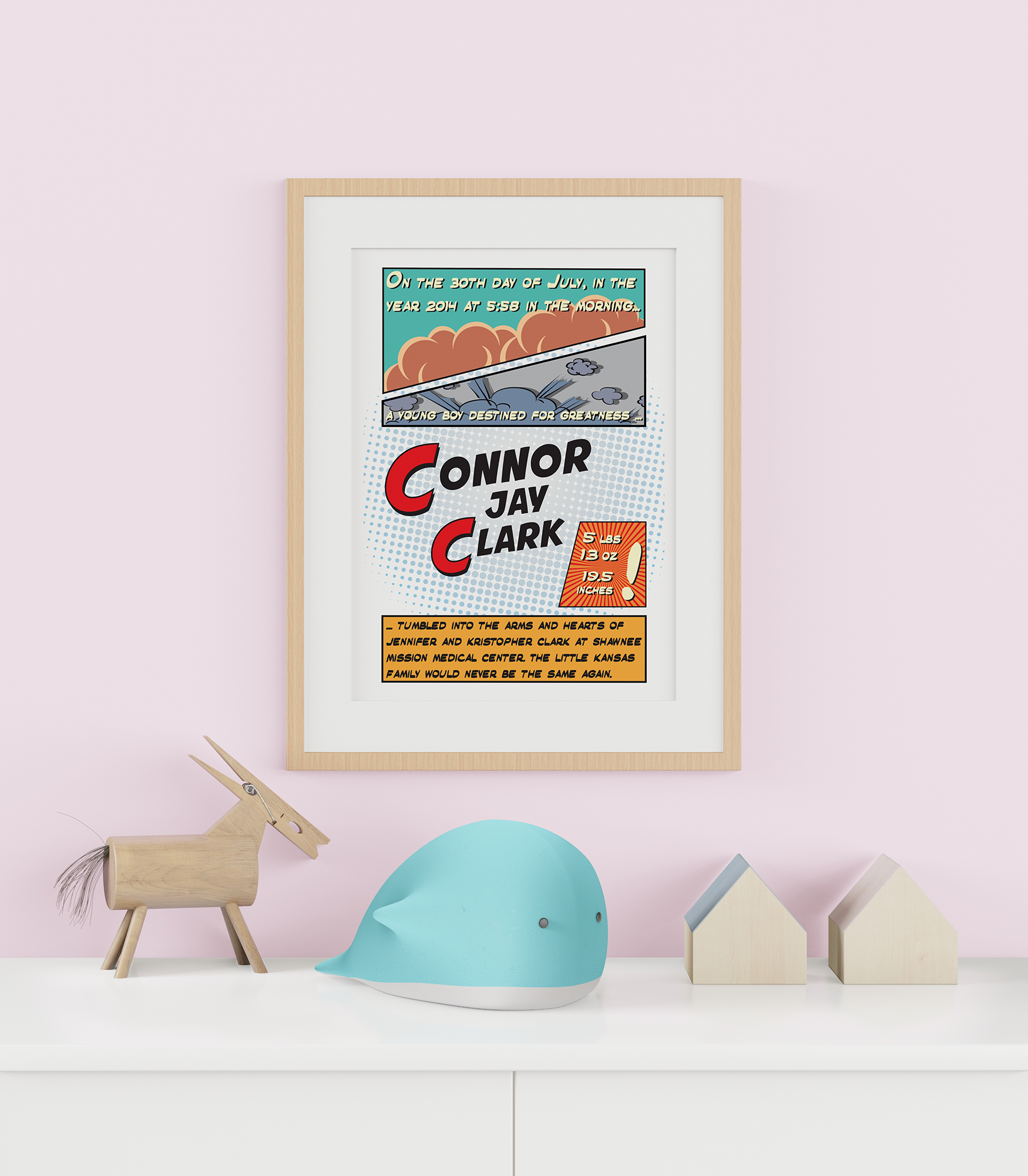 Poster to celebrate a baby birth announcement.