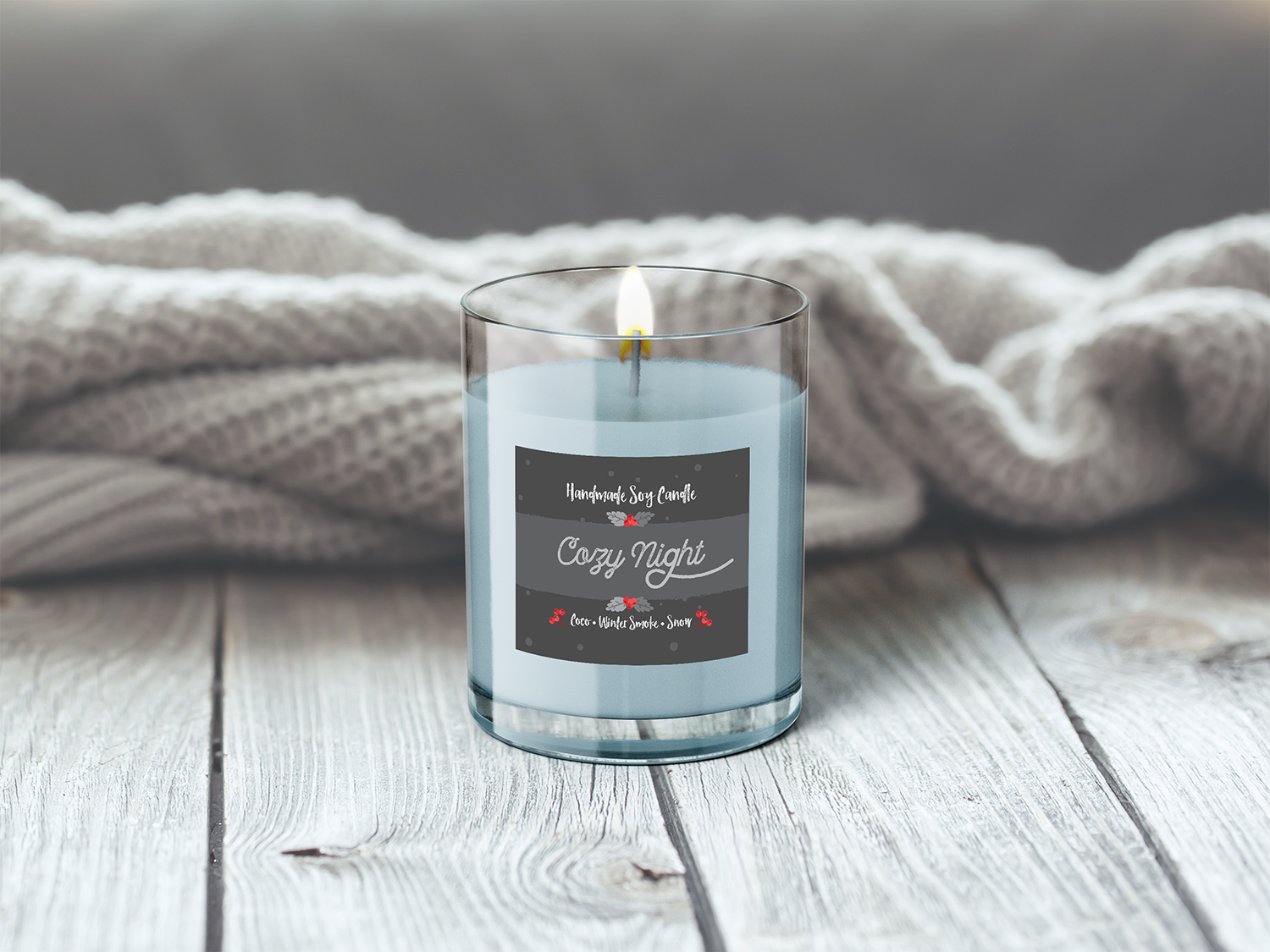 Candle label for winter.