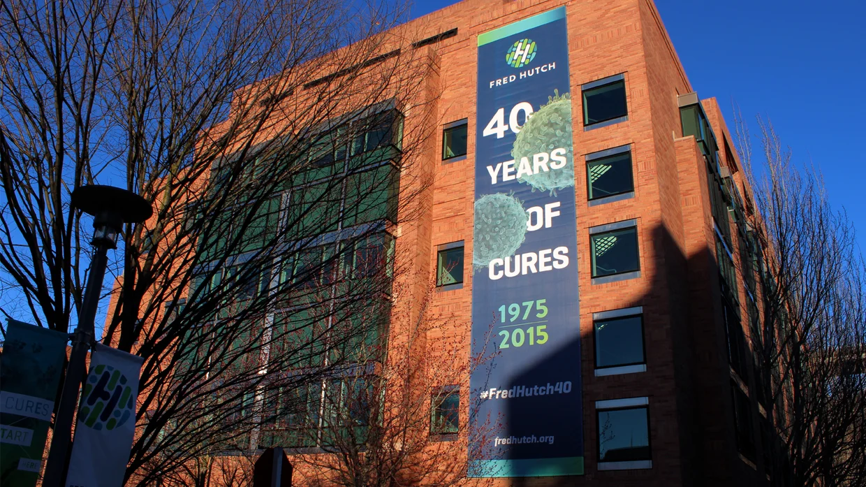 Fred Hutch "40 Years of Cures" campaign banner
