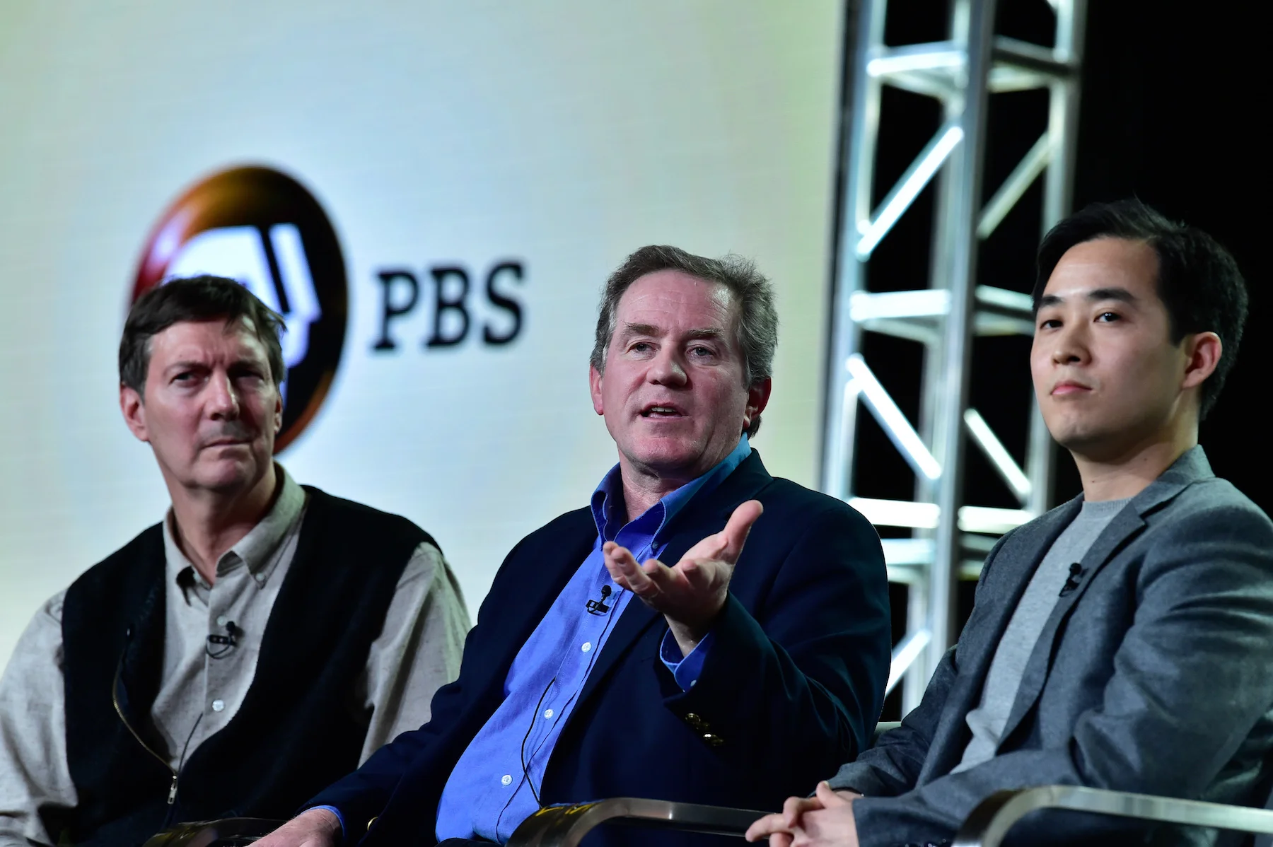 (l-r) John Bredar, Joel Sartore, Chun-Wei Yi. ©Rahoul Ghose/PBS