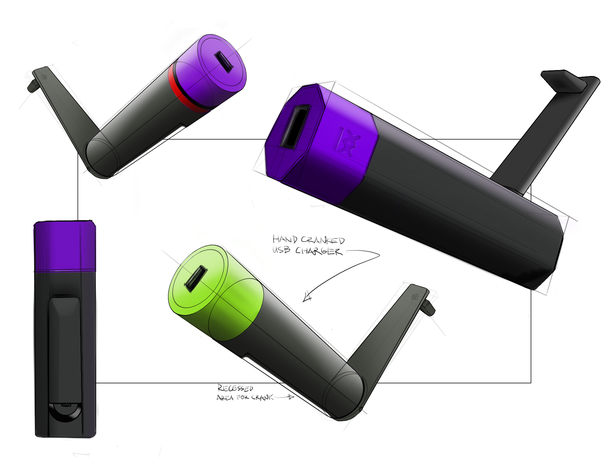 Hand Cranked USB Chargers - Procreate / iPad Pro