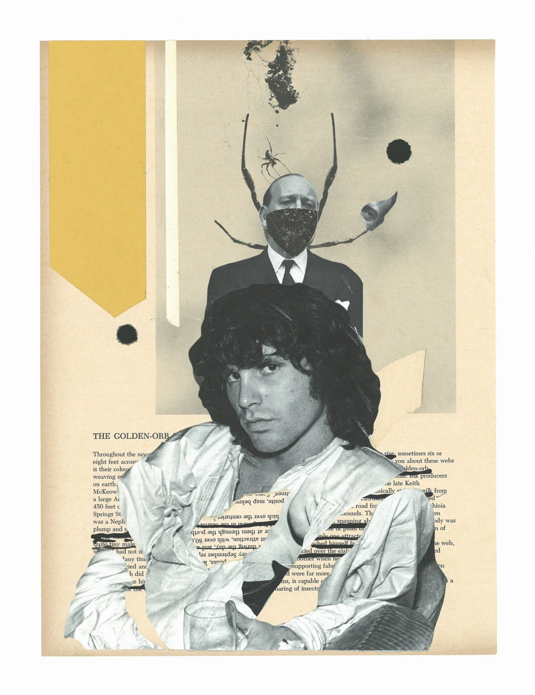 'Lizard King' Collage on Paper, 297mm x 420mm by Kubi Vasak