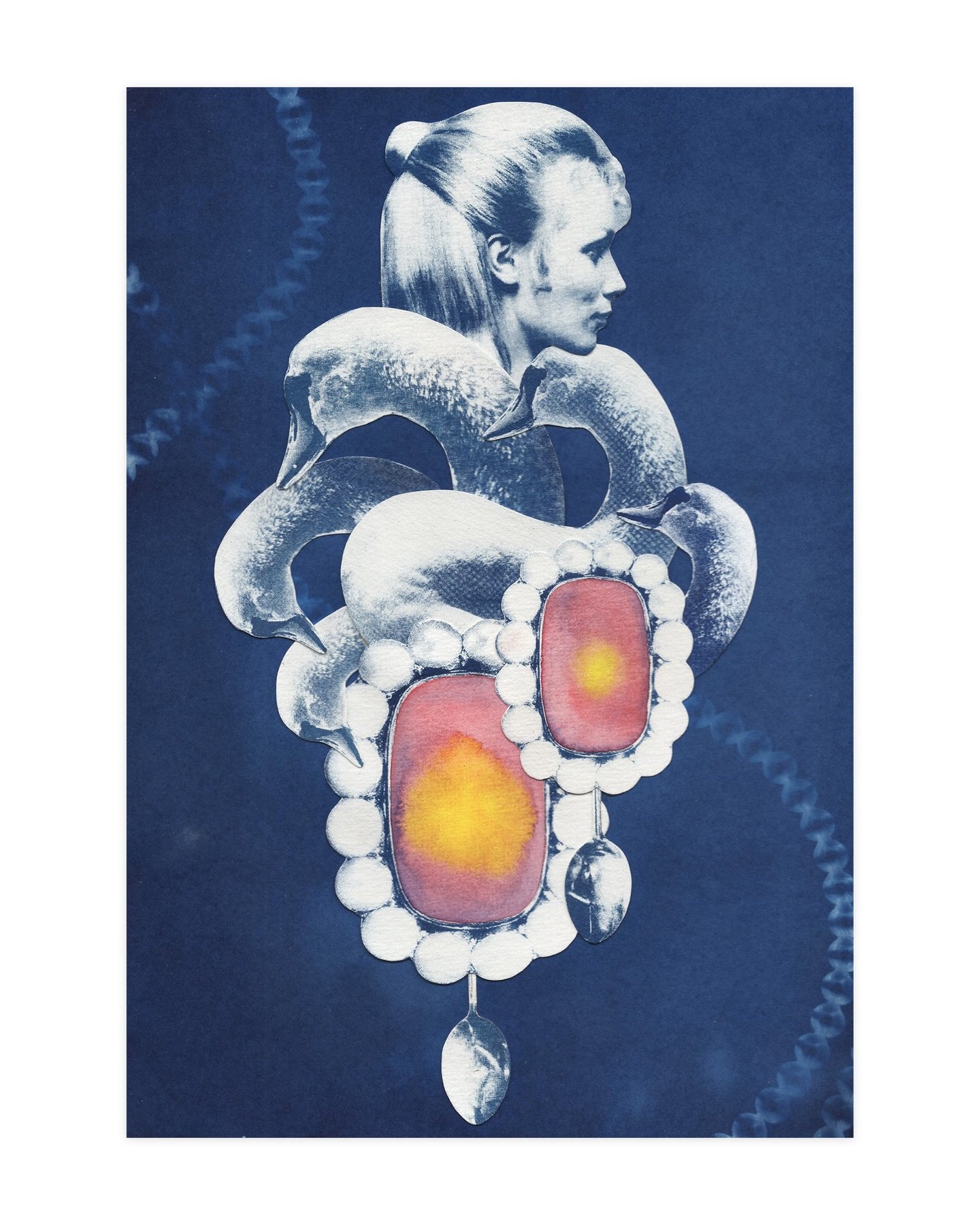 A little sneak peek at the collage art hitting the walls this Friday night. All pieces available for purchase. One night only. RSVP via the link in our bio. See you there 🎂✌🏼

Artwork details:

Image 1 - Swan Song by @liz_peniazeva Cyanotype Exposu