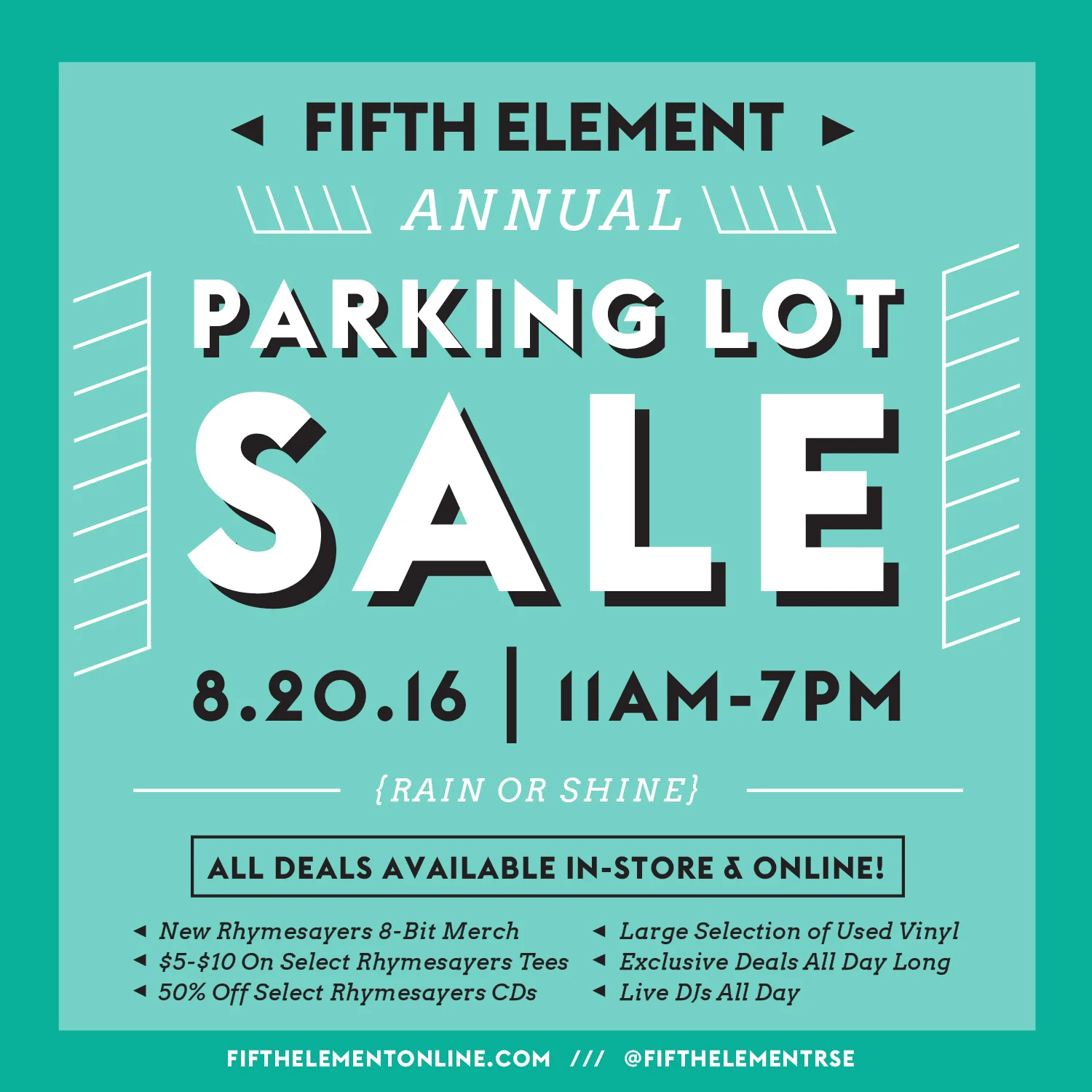 Fifth Element Parking Lot Sale