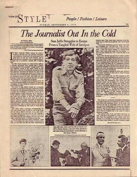 The Journalist Out In the Cold, The Washington Post Style Section 
