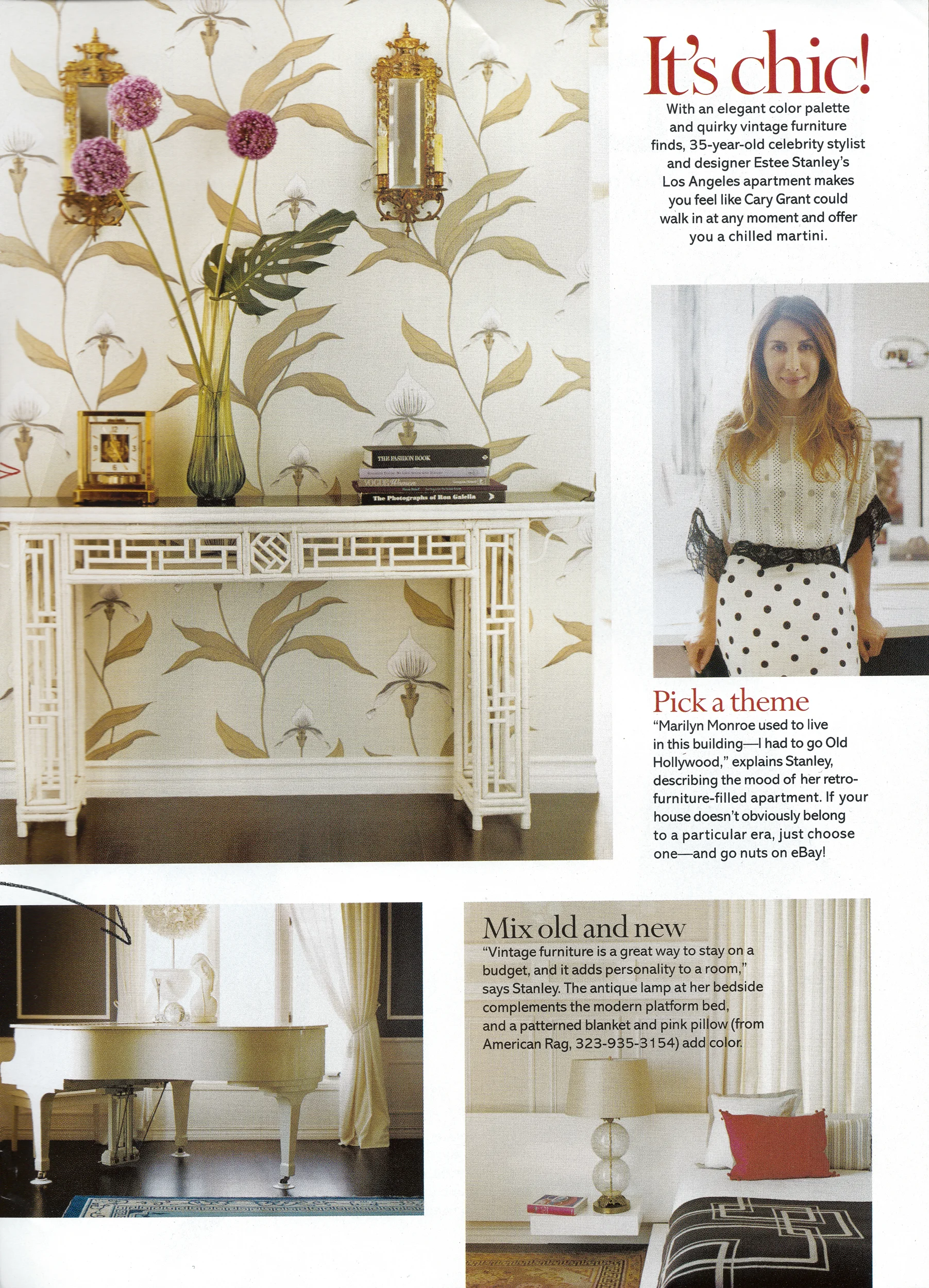 Estee Stanley's home in LA shot for Glamour magazine