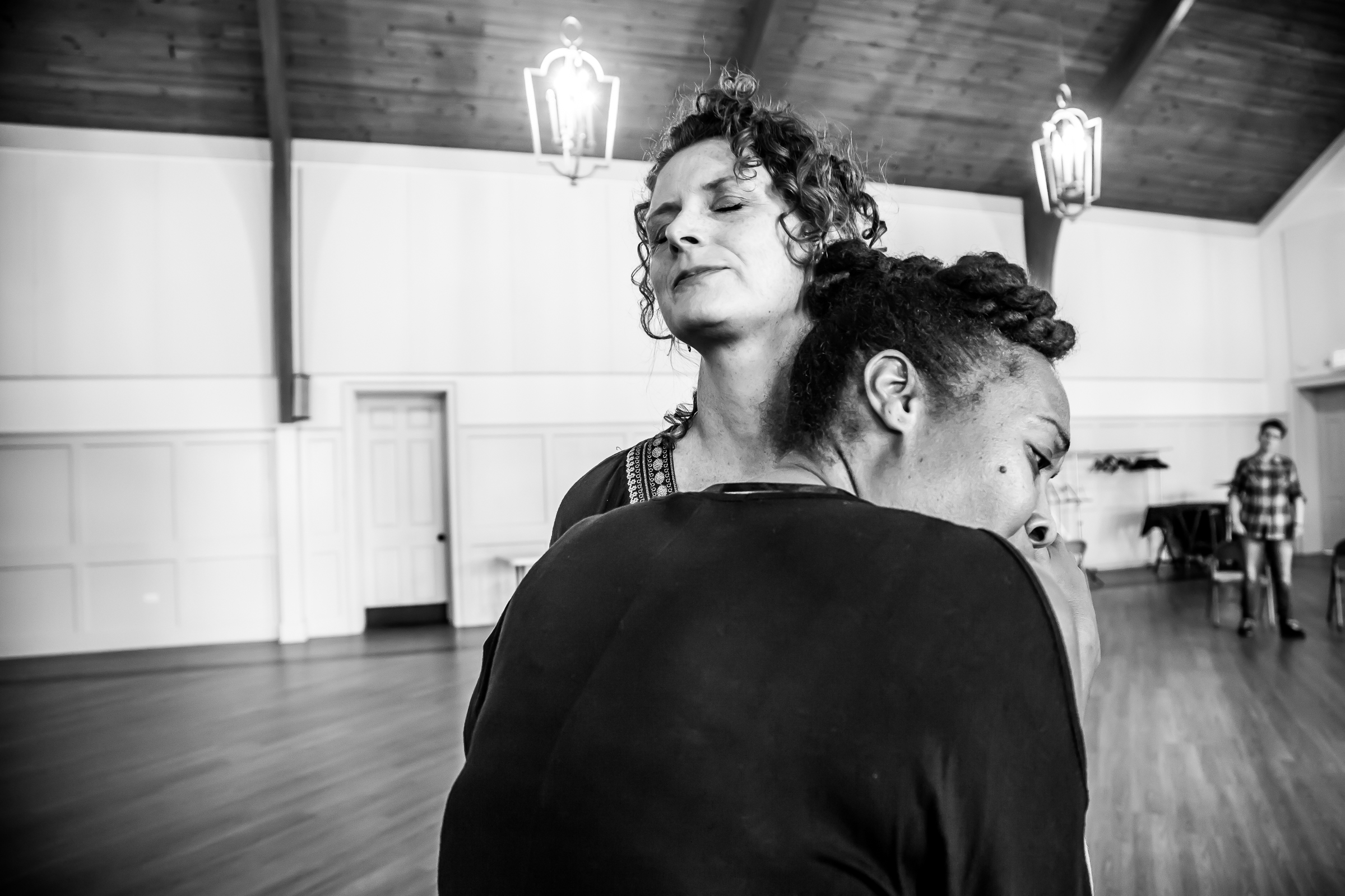 CHARLOTTESVILLE, VA AUGUST 05, 2016 Victory Hall Opera rehearsal of Someone Younger (Der Rosenkavalier) on August 5, 2016.
Pictured from left to right:
The Marschallin played by Miriam Gordon-Stewart
Sophie played by Janinah Burnett
Octavian played