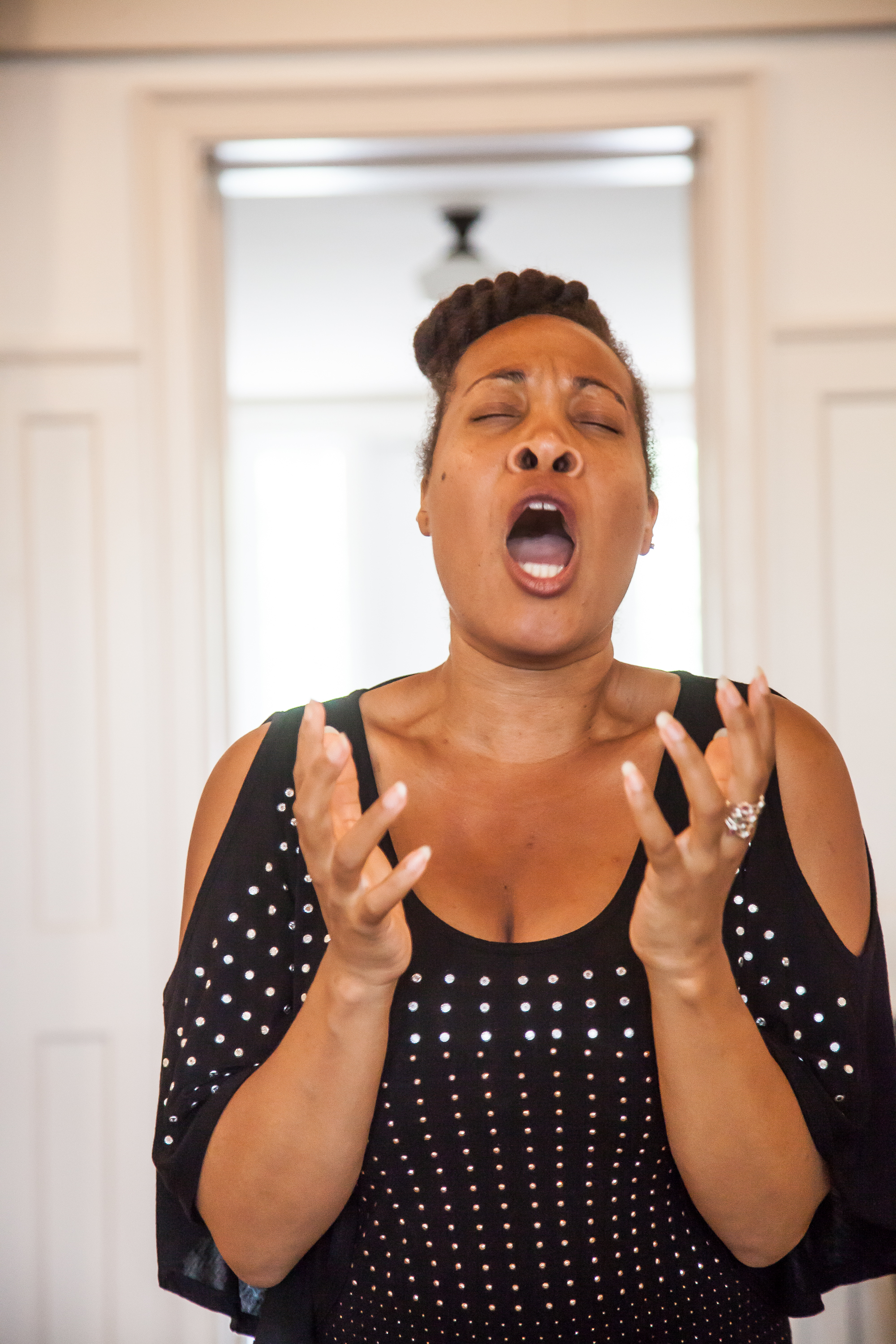 CHARLOTTESVILLE, VA AUGUST 05, 2016 Victory Hall Opera rehearsal of Someone Younger (Der Rosenkavalier) on August 5, 2016.
Pictured Sophie played by Janinah Burnett
(Photo by Deborah Jaffe for The Washington Post)