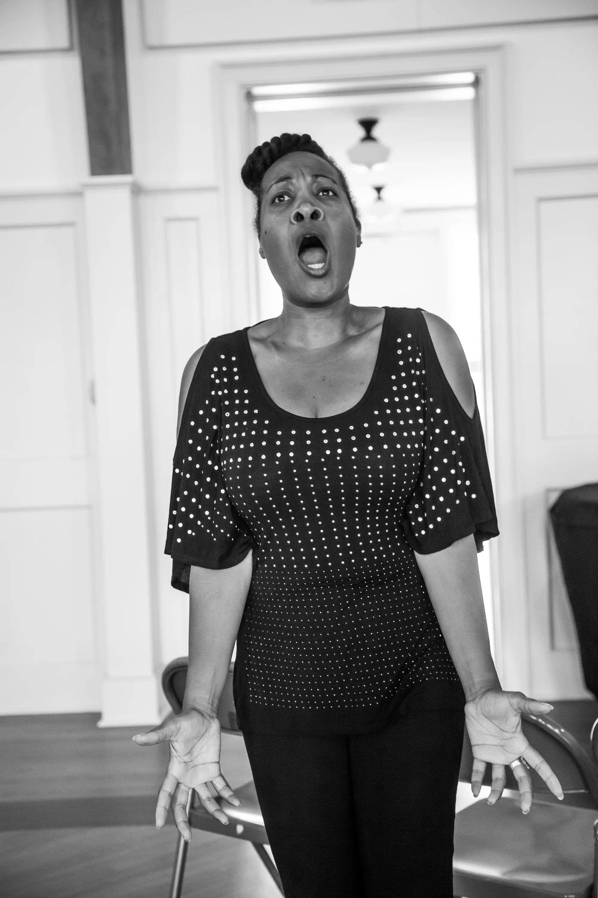 CHARLOTTESVILLE, VA AUGUST 05, 2016 Victory Hall Opera rehearsal of Someone Younger (Der Rosenkavalier) on August 5, 2016.
Pictured Sophie played by Janinah Burnett
(Photo by Deborah Jaffe for The Washington Post)